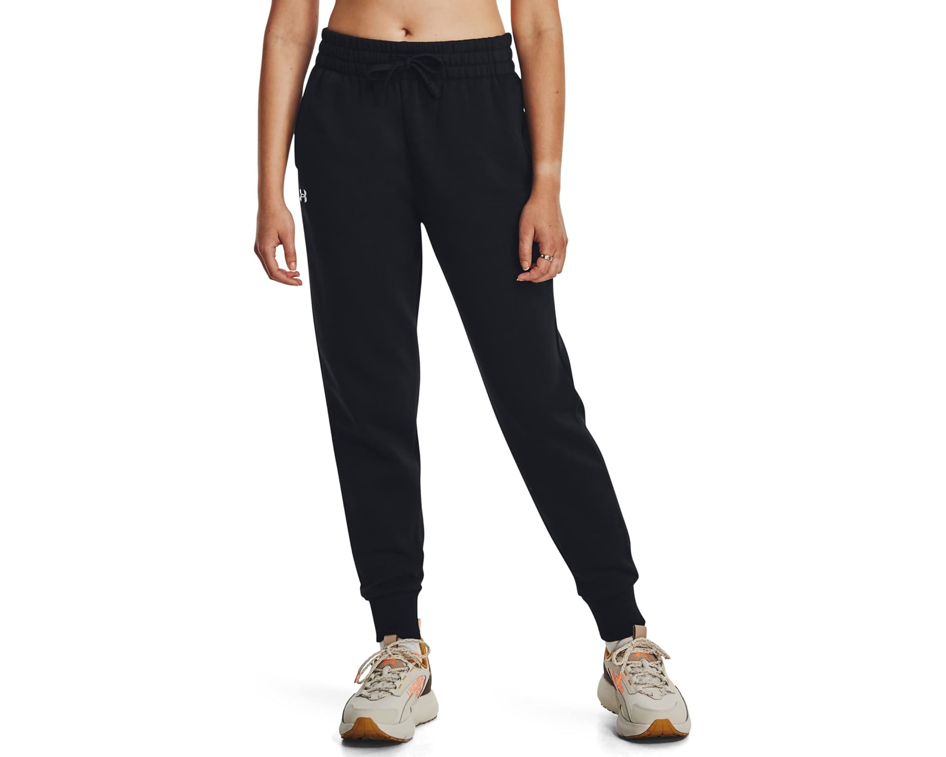 (取寄) アンダーアーマー レディース ライバル フリース ジョガーズ Under Armour women Rival Fleece Joggers Black/White 2|ジェットラグ店