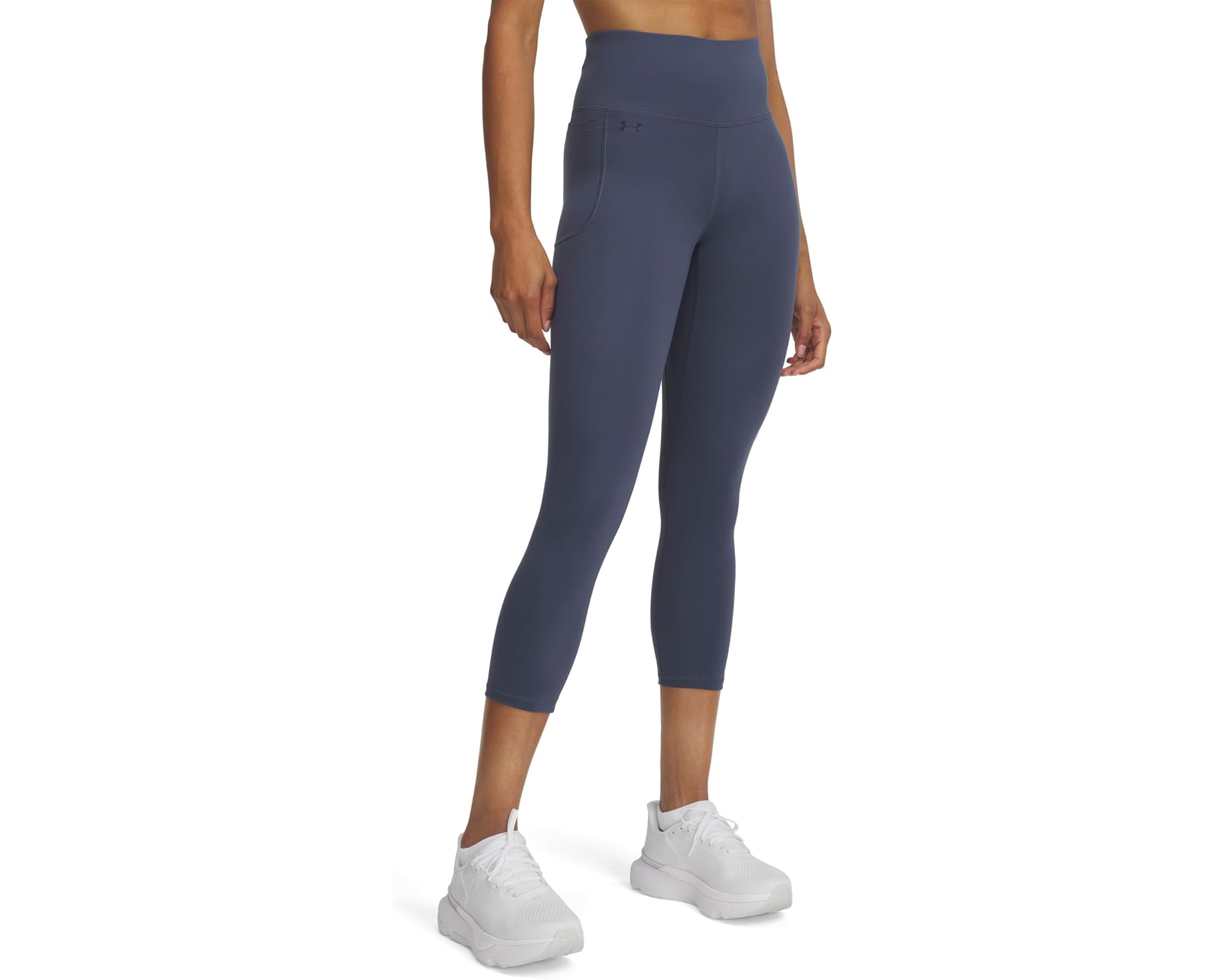 (取寄) アンダーアーマー レディース モーション カプリ レギングス Under Armour women Motion Capri Leggings Downpour Gray/Midnight Navy|ジェットラグ店