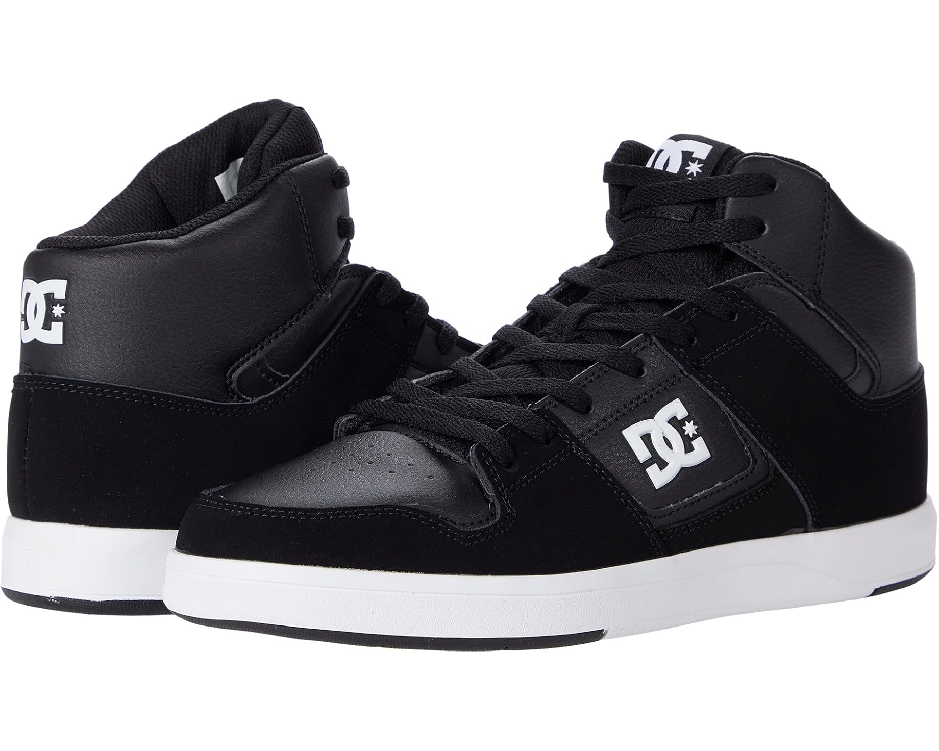 (取寄) DC メンズ キュア カジュアル ハイ-トップ スケート シューズ スニーカー DC men Cure Casual High-Top Skate Shoes Sneakers Black/White｜ジェットラグ店