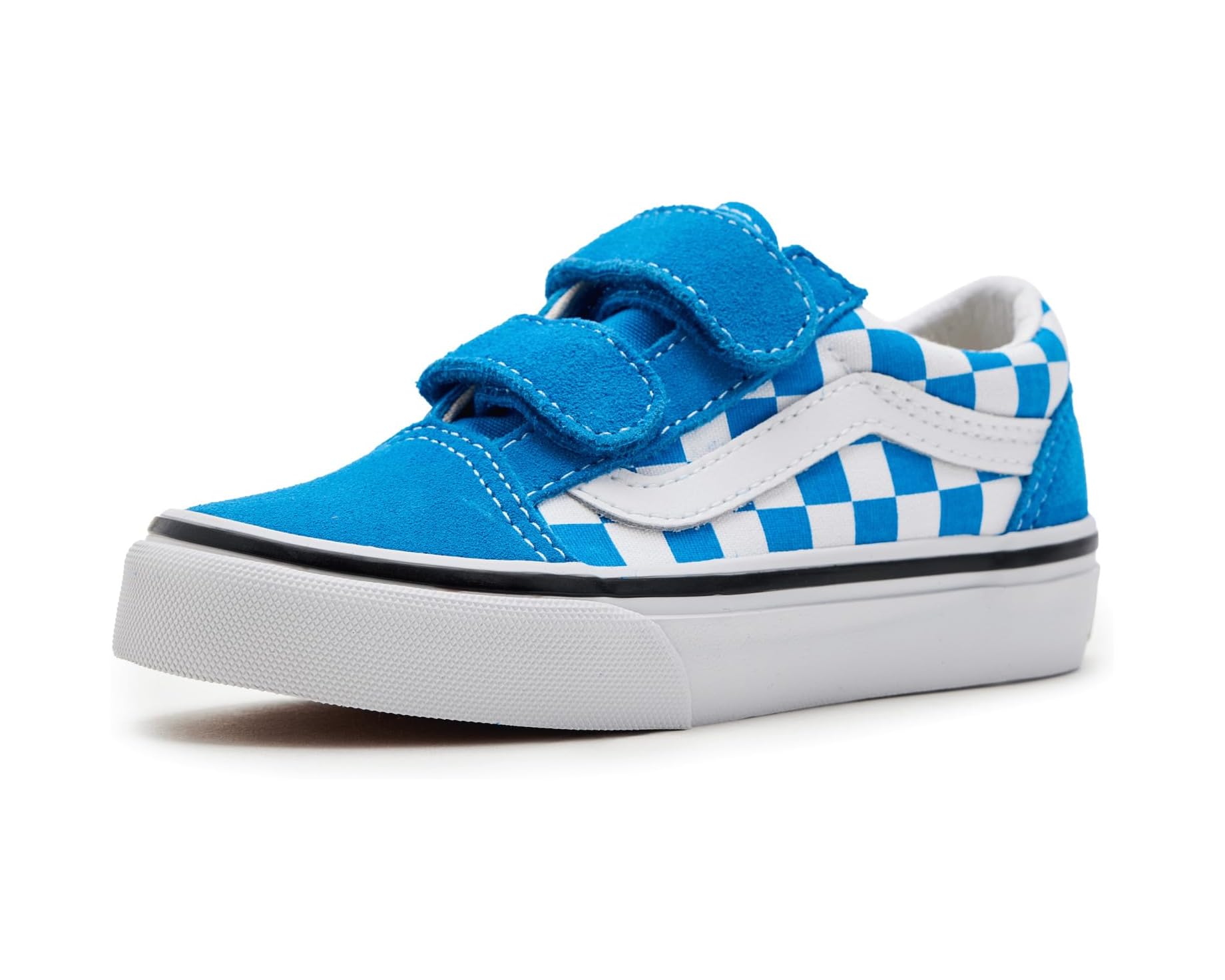 (取寄) バンズ キッズ オールド スクール V (リトル キッド) Vans kids Old Skool V (Little Kid) Color Theory Checkerboard Bright Azure｜ジェットラグ店