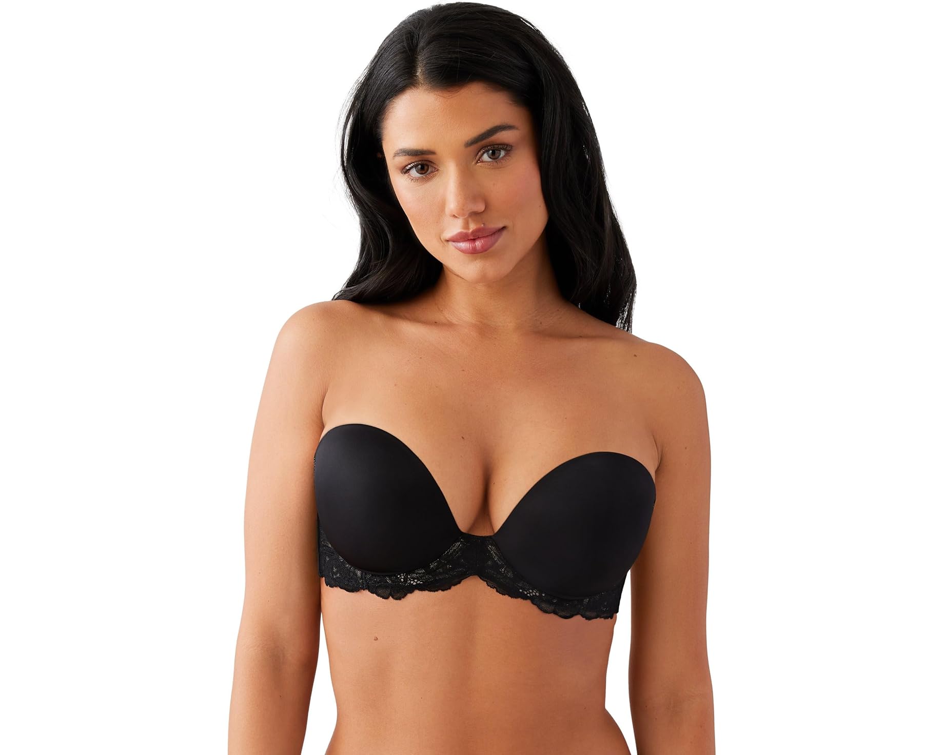 (取寄) ワコール レディース プッシュ-アップ ストラップレス ブラ Wacoal women Self-Assured Push-Up Strapless Bra Black｜ジェットラグ店