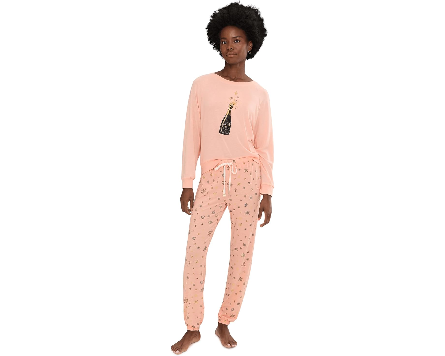 (取寄) レディース スター シーカー ブラッシュ ジャージ ラウンジ セット HONEYDEW women Star Seeker Brushed Jersey Lounge Set Champagne Stars｜ジェットラグ店