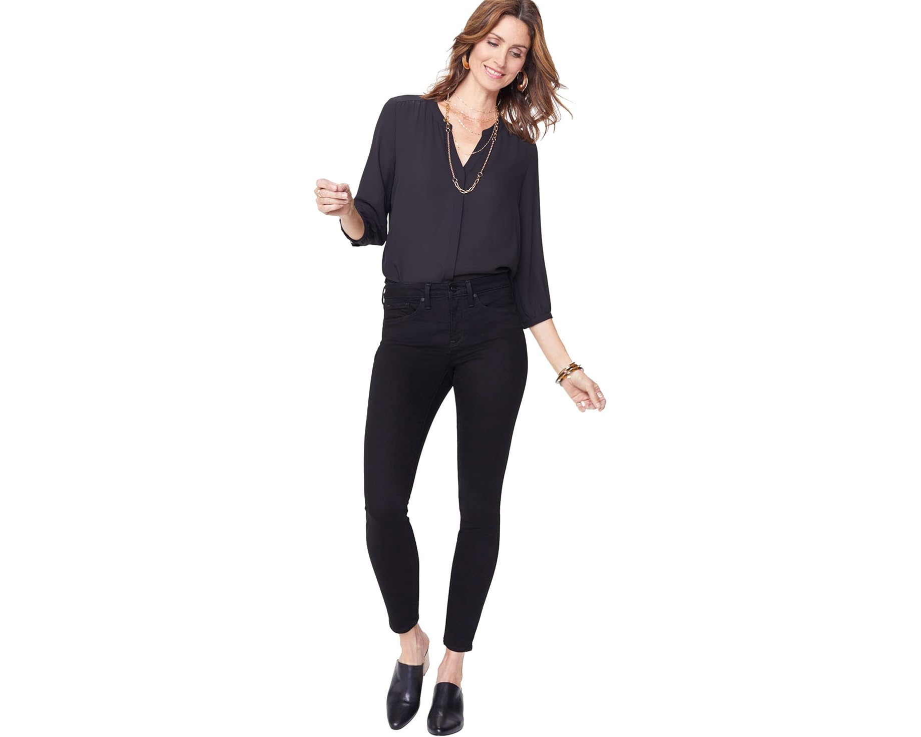 (取寄) エヌワイディージェイ レディース アミ スキニー イン ブラック NYDJ women Ami Skinny in Black Black｜ジェットラグ店