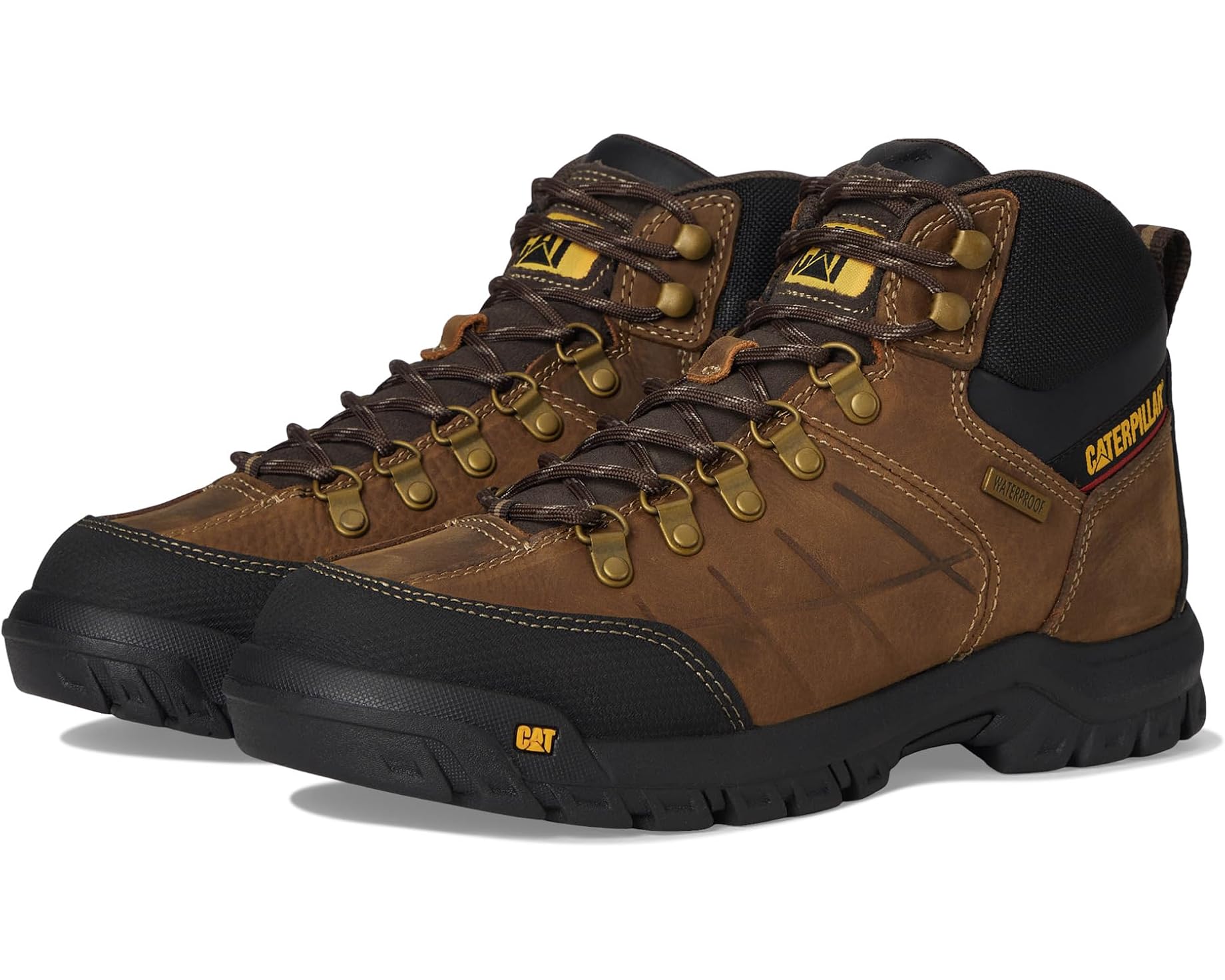 (取寄) キャタピラー メンズ スレッショルド ウォータープルーフ ソフト トゥ Caterpillar men Threshold Waterproof Soft Toe Brown|ジェットラグ店