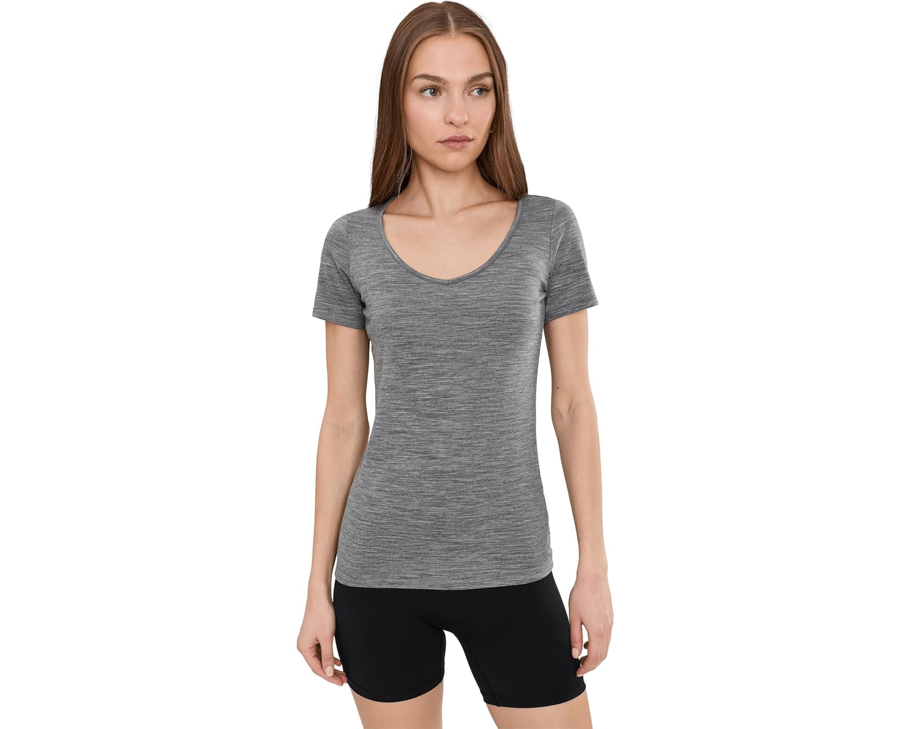 (取寄) アイスブレイカー レディース サイレン ショート スリーブ スウィートハート Icebreaker women Siren Short Sleeve Sweetheart Gritstone Heather 1｜ジェットラグ店