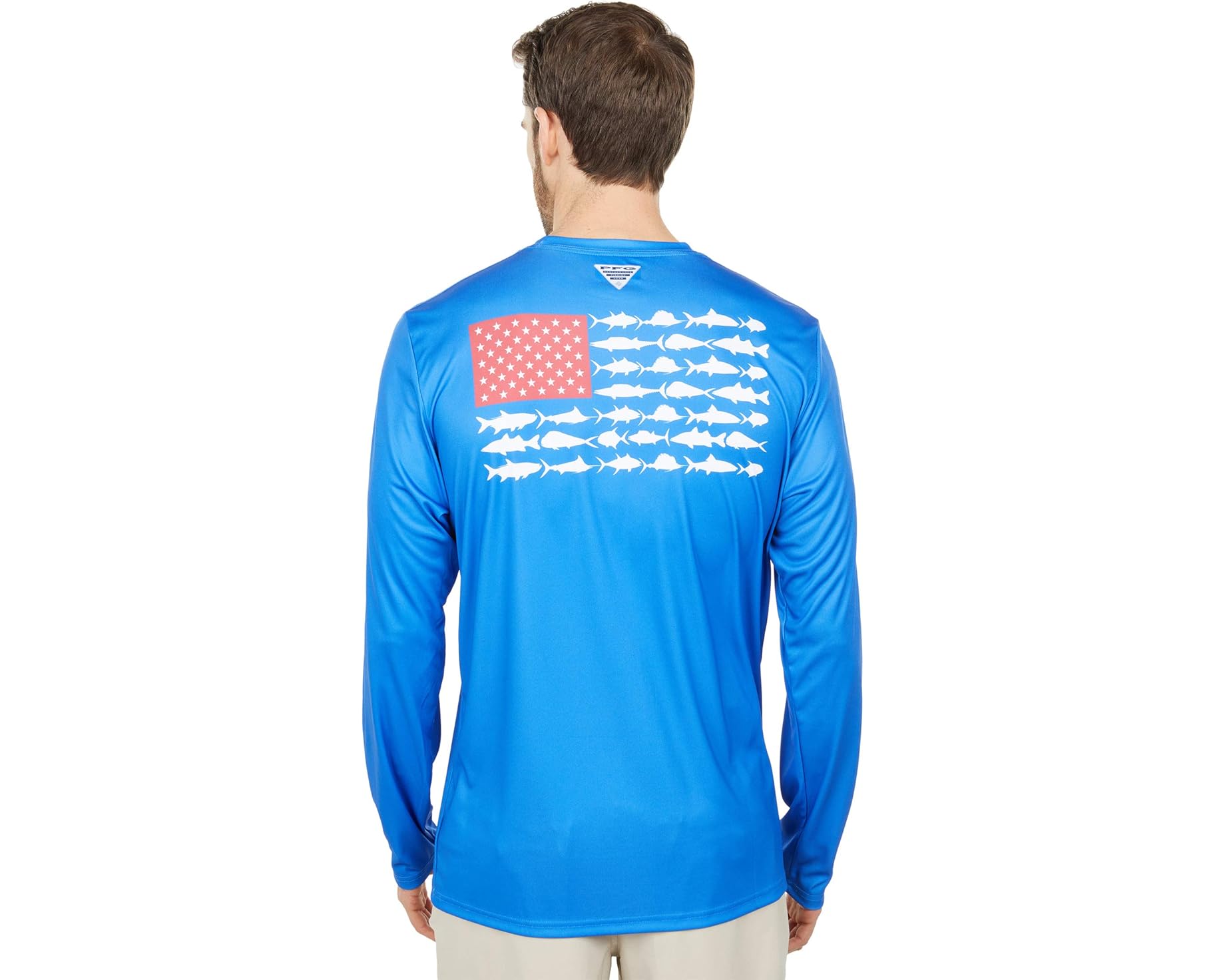 (取寄) コロンビア メンズ ターミナル タックル パフォーマンス フィッシング ギア フィッシュ ロング スリーブ シャツ Columbia men Terminal Tackle PFG Fish Long Sleeve Shirt Vivid Blue/White 2｜ジェットラグ店