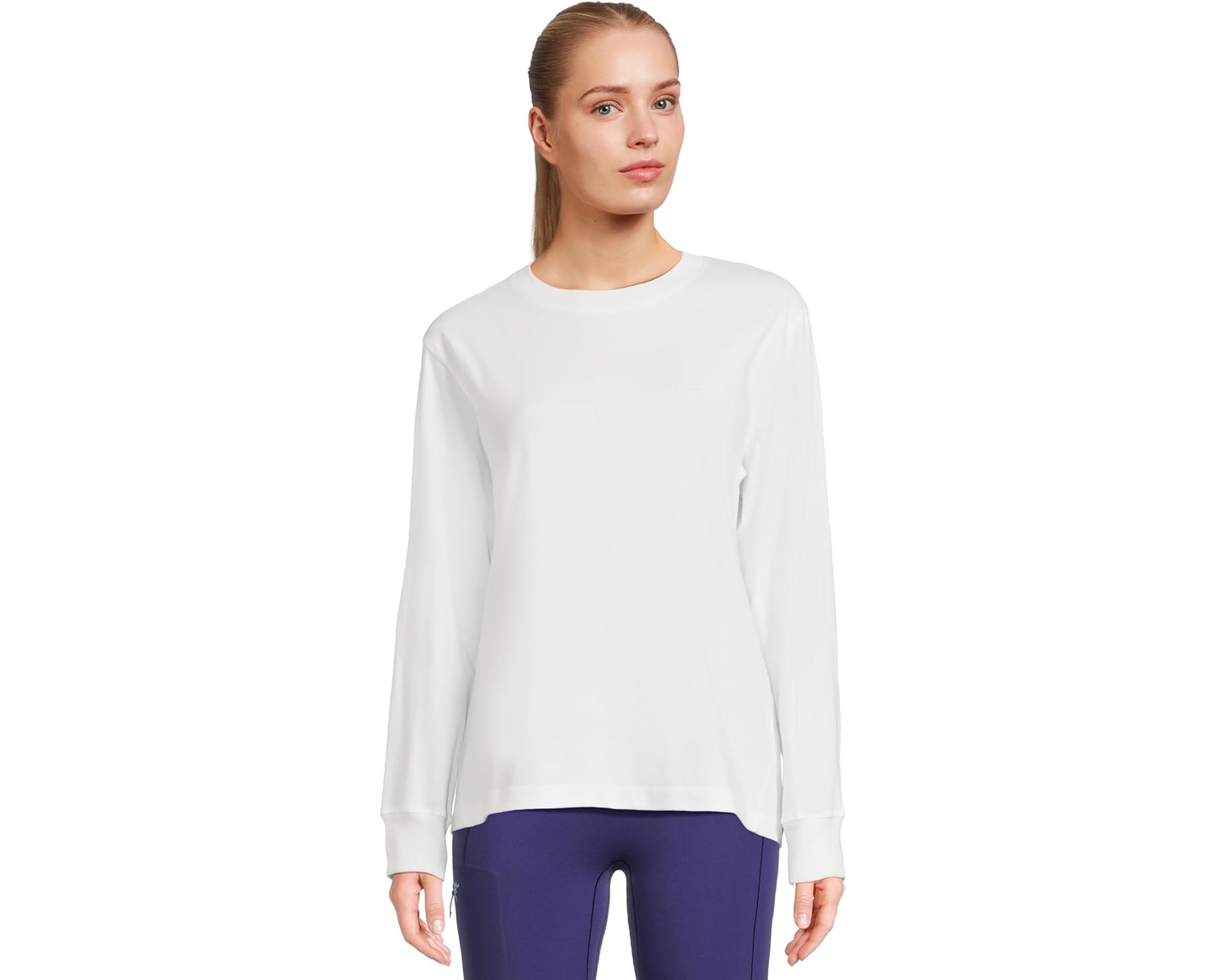(取寄) レディース クラッグ コットン バード クルー ロング スリーブ Arc'teryx women Kragg Cotton Bird Crew Long Sleeve White Light/White｜ジェットラグ店