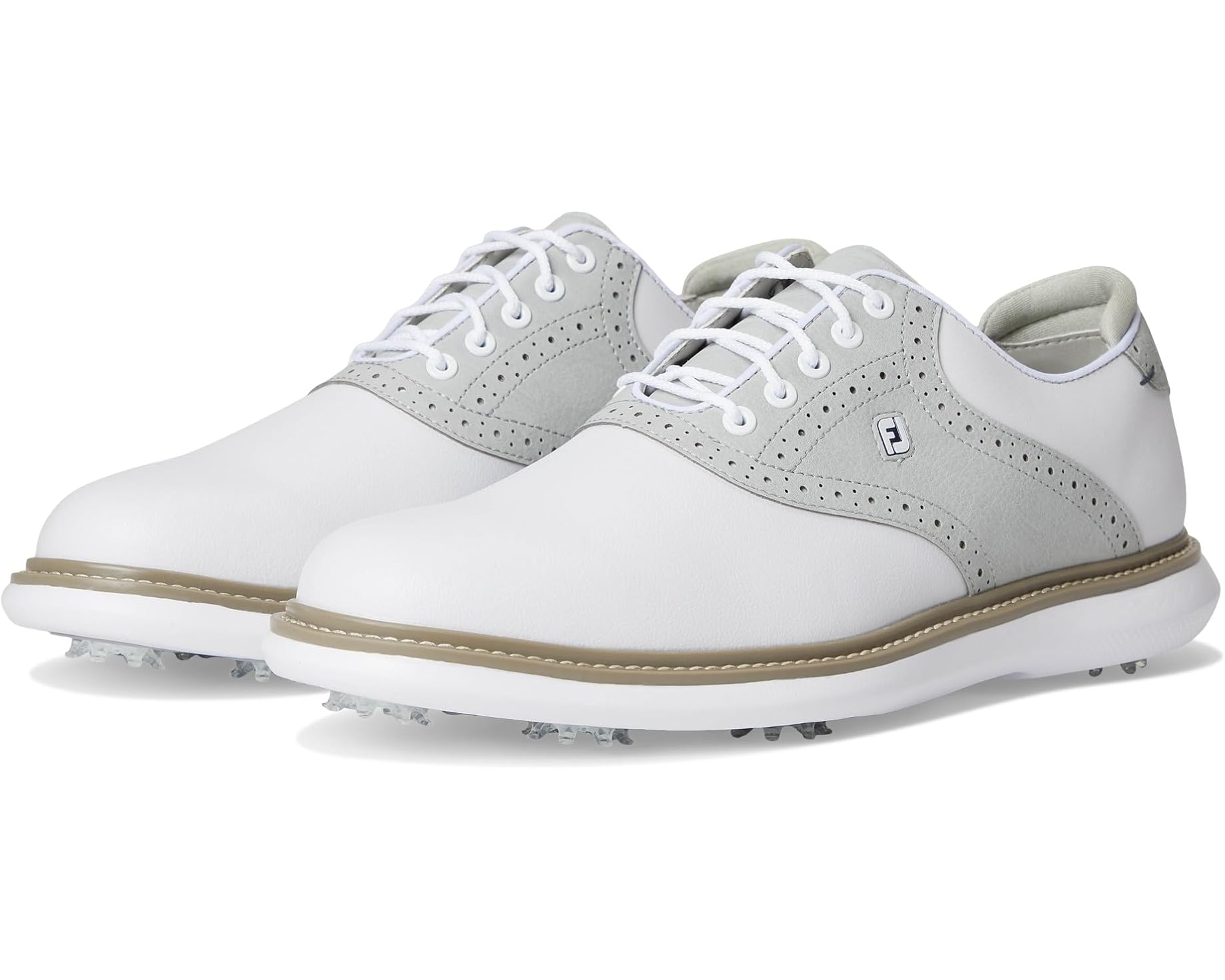 (取寄) フットジョイ メンズ トラディションズ ゴルフ シューズ- プリビアス シーズン FootJoy men Traditions Golf Shoes- Previous Season White/Grey/White｜ジェットラグ店