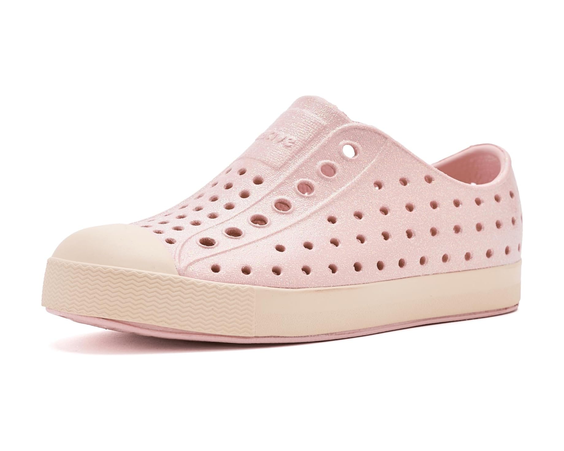 (取寄) ネイティブシューズ キッズ ジェファーソン (リトル キッド/ビッグ キッド) Native Shoes kids Jefferson Bio-Bling (Little Kid/Big Kid) Chameleon Pink Bling/Bone White｜ジェットラグ店