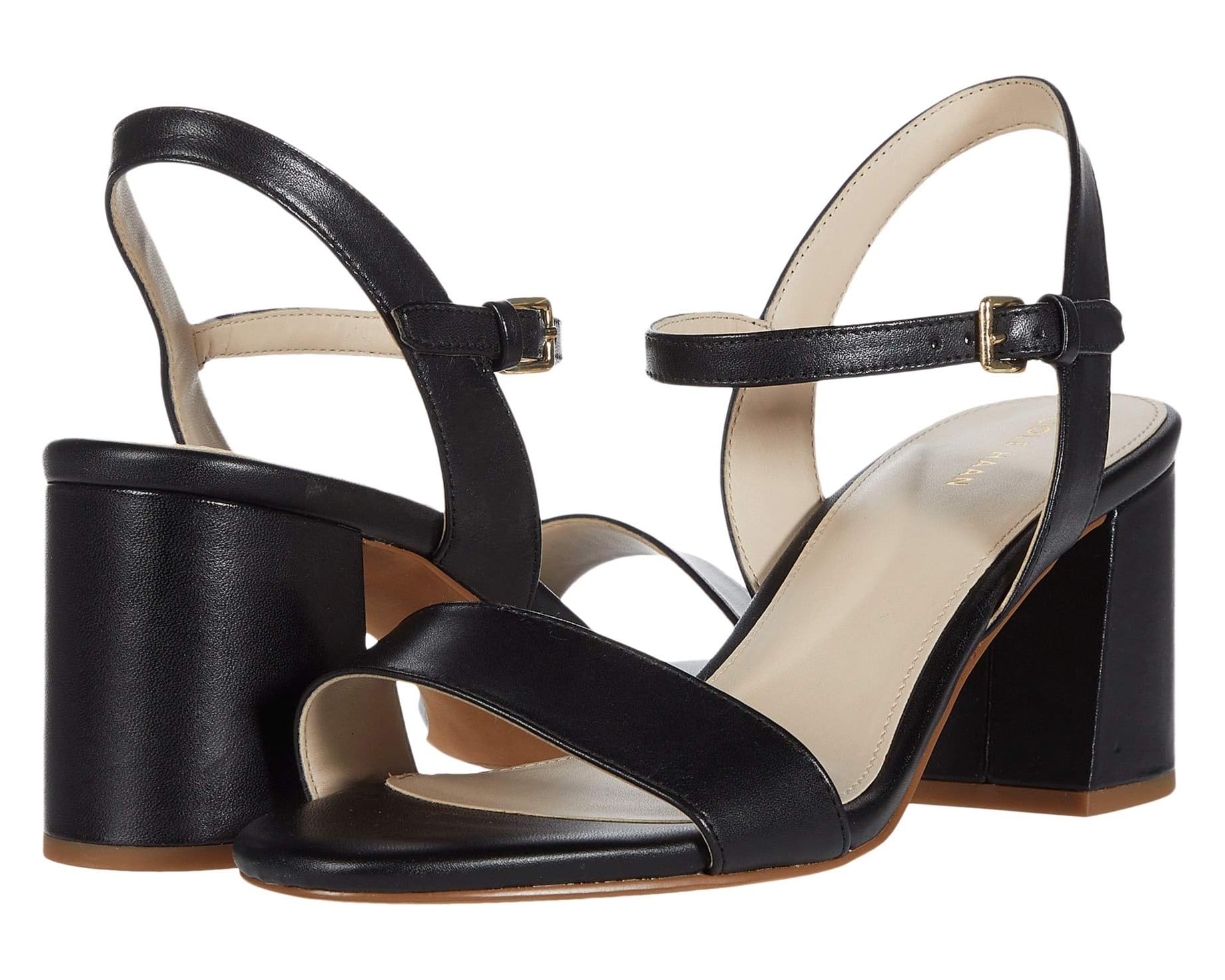 (取寄) コールハーン レディース ジョシー ブロック ヒール サンダル (65 mm) Cole Haan women Josie Block Heel Sandal (65 mm) Black Leather｜ジェットラグ店