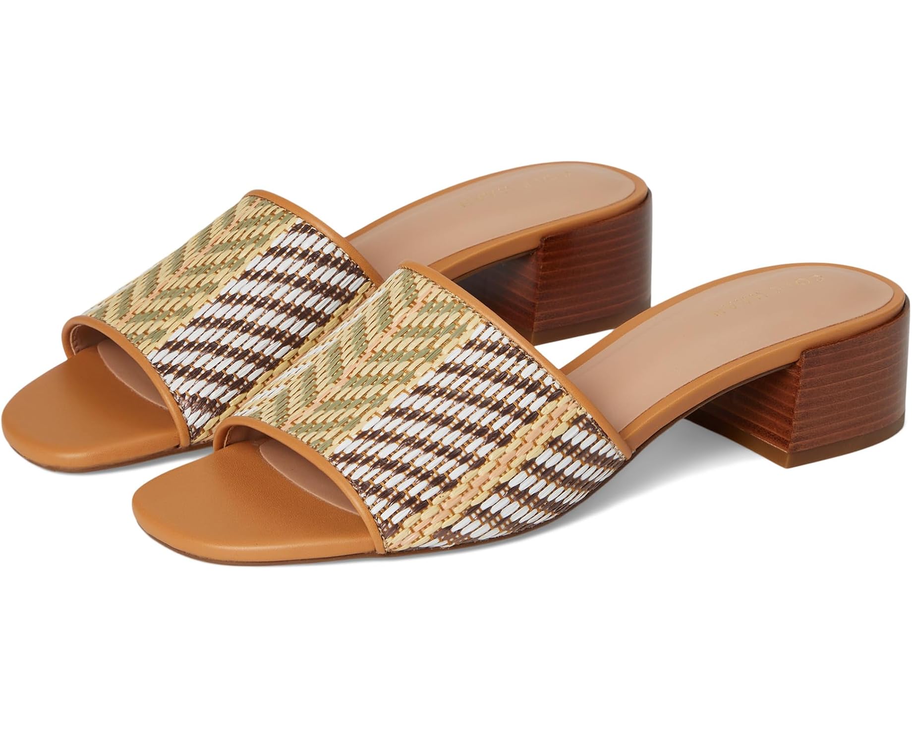 (取寄) コールハーン レディース カリ シングル バンド サンダル Cole Haan women Calli Single Band Sandal Striped Raffia/Biscuit Leather|ジェットラグ店