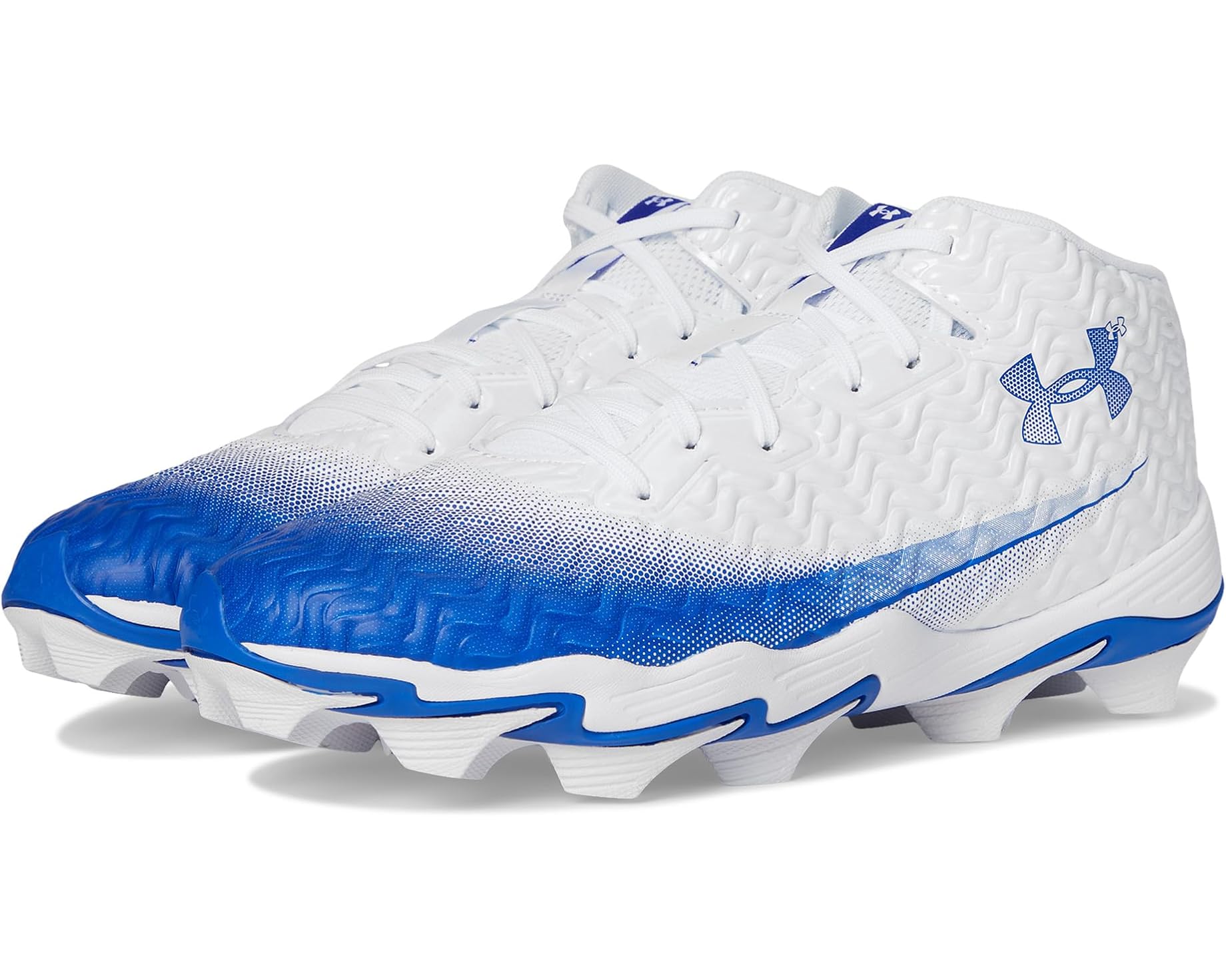(取寄) アンダーアーマー メンズ スポットライト ハンマー RM フットボール クリーツ Under Armour men Spotlight Hammer RM Football Cleats White/Royal/Royal｜ジェットラグ店