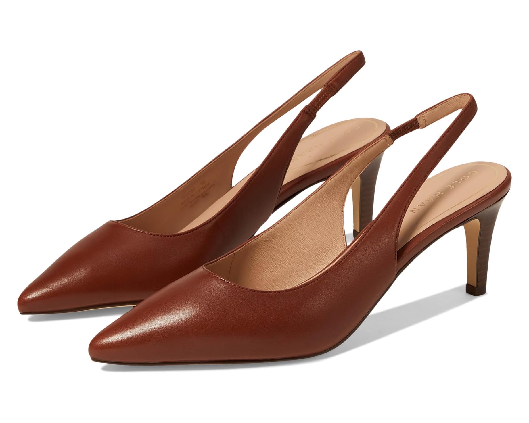 (取寄) コールハーン レディース ヴァンダム スリング バック ポンプ 65 ウム Cole Haan women Vandam Sling Back Pump 65 mm Dark Cuoio Leather|ジェットラグ店