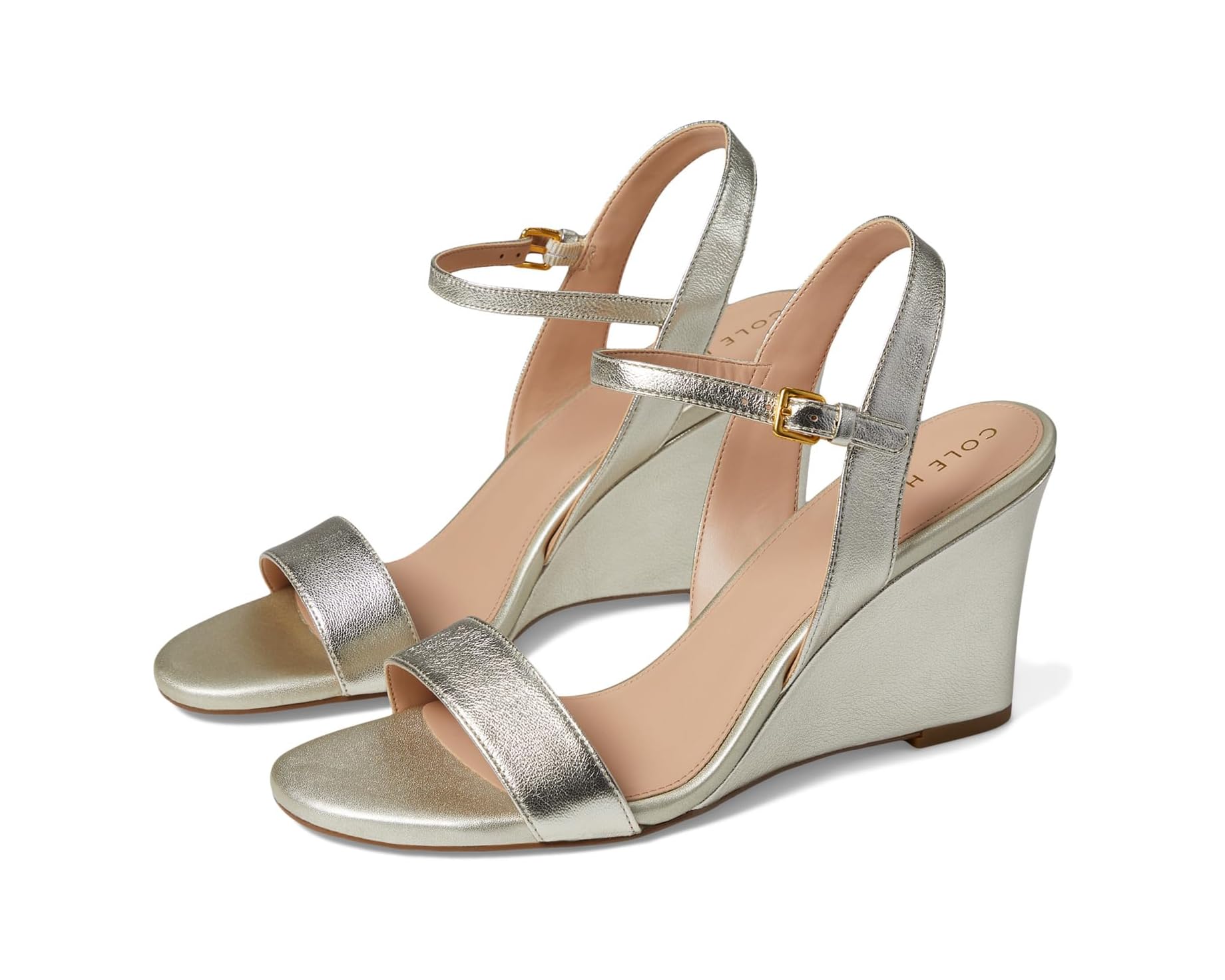 (取寄) コールハーン レディース ジョシー ウェッジ サンダル Cole Haan women Josie Wedge Sandals Soft Gold Leather｜ジェットラグ店 34,522円