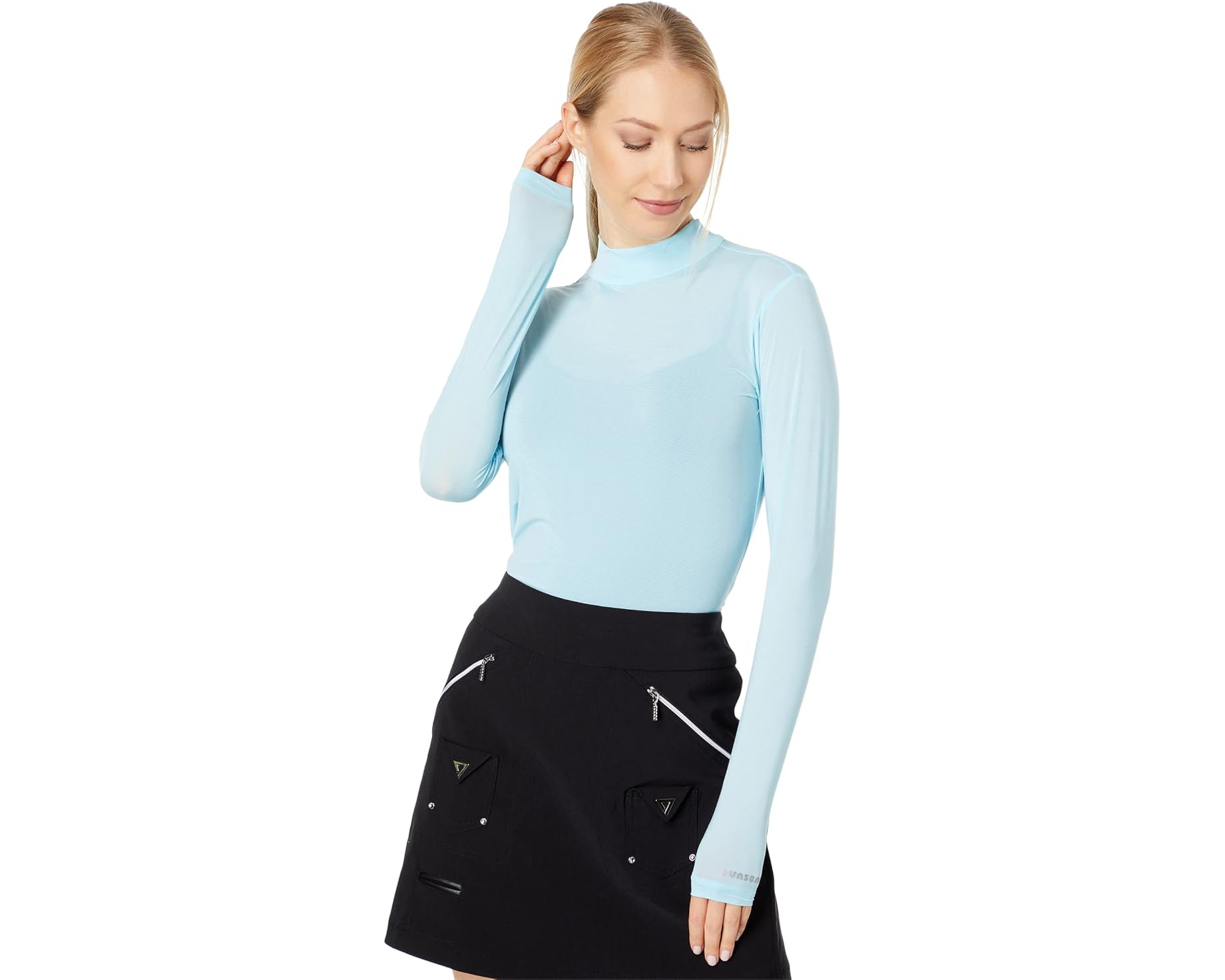 (取寄) ジェイミー サドック レディース サンセンス マンダリン カラー レイヤリング シャツ Jamie Sadock women Sunsense Mandarin Collar Layering Shirt Oasis|ジェットラグ店