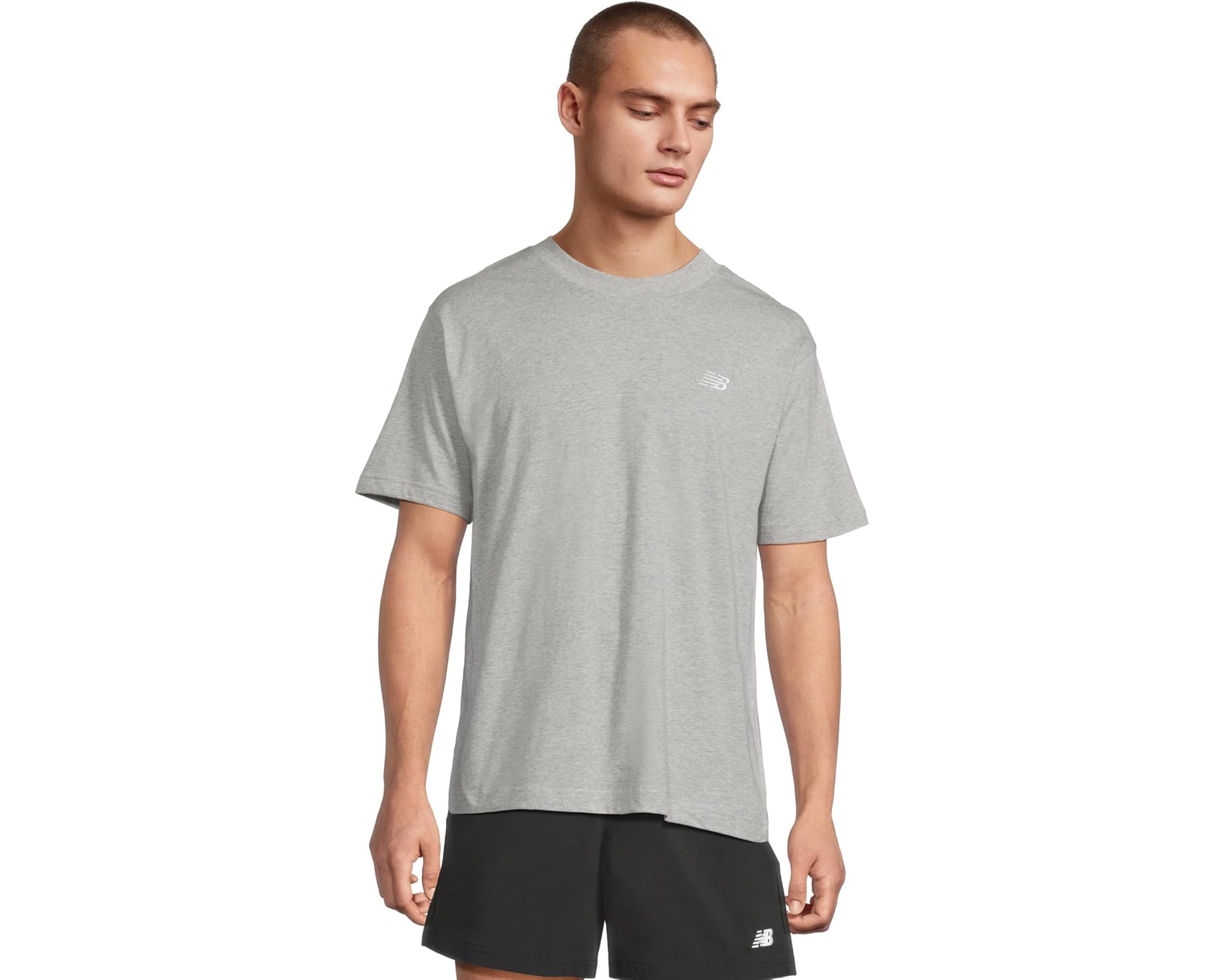 (取寄) ニューバランス メンズ スポーツ エッセンシャル コットン T-シャツ New Balance men Sport Essentials Cotton T-Shirt Athletic Grey｜ジェットラグ店