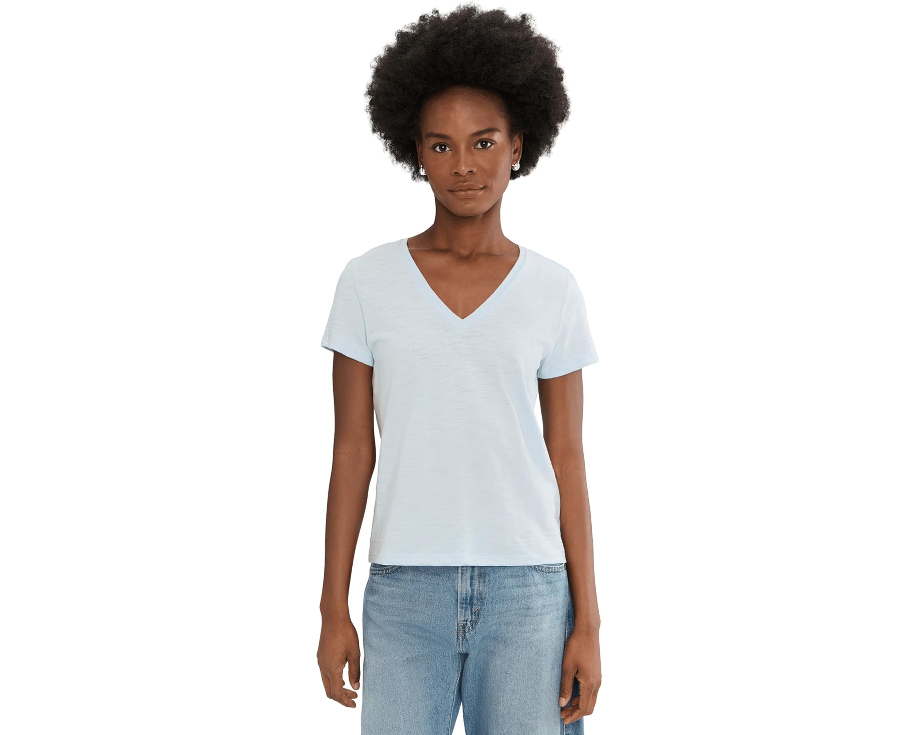 (取寄) リラ P レディース ショート スリーブ バック シーム V-ネック Lilla P women Short Sleeve Back Seam V-Neck Glass｜ジェットラグ店