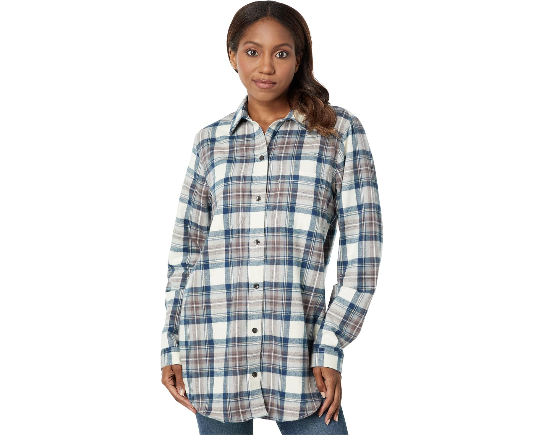 (取寄) エルエルビーン レディース スコッチ プレイド フランネル チュニック L.L.Bean women Scotch Plaid Flannel Tunic Indigo Tartan｜ジェットラグ店