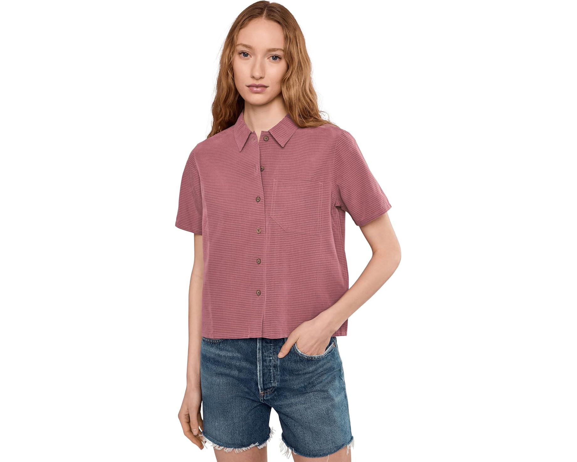 (取寄) ロイヤルロビンズ レディース デザート パッカー ショート スリーブ Royal Robbins women Desert Pucker Short Sleeve Wild Rhubarb|ジェットラグ店