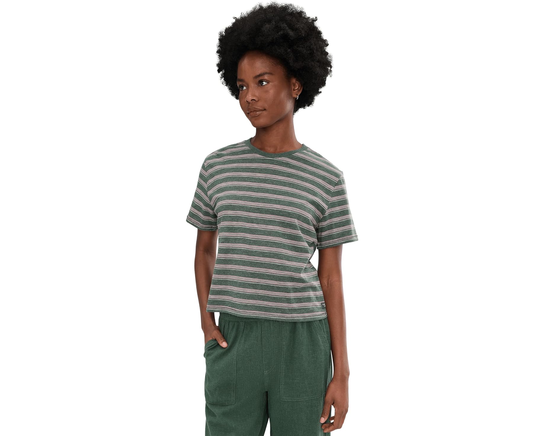 (取寄) レディース バウンドレス ジャージ ショート スリーブ クルー Toad&amp;Co women Boundless Jersey Short Sleeve Crew Cilantro Pattern｜ジェットラグ店 14,885円