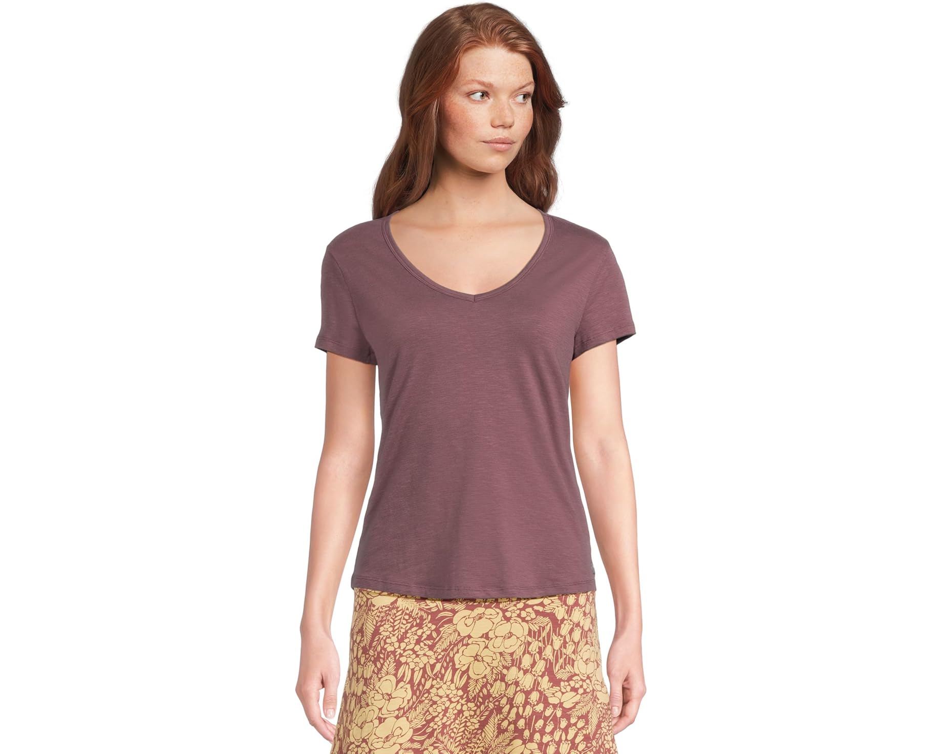 (取寄) レディース マーリー ショート スリーブ V ティー Toad&amp;Co women Marley Short Sleeve V Tee Huckleberry｜ジェットラグ店