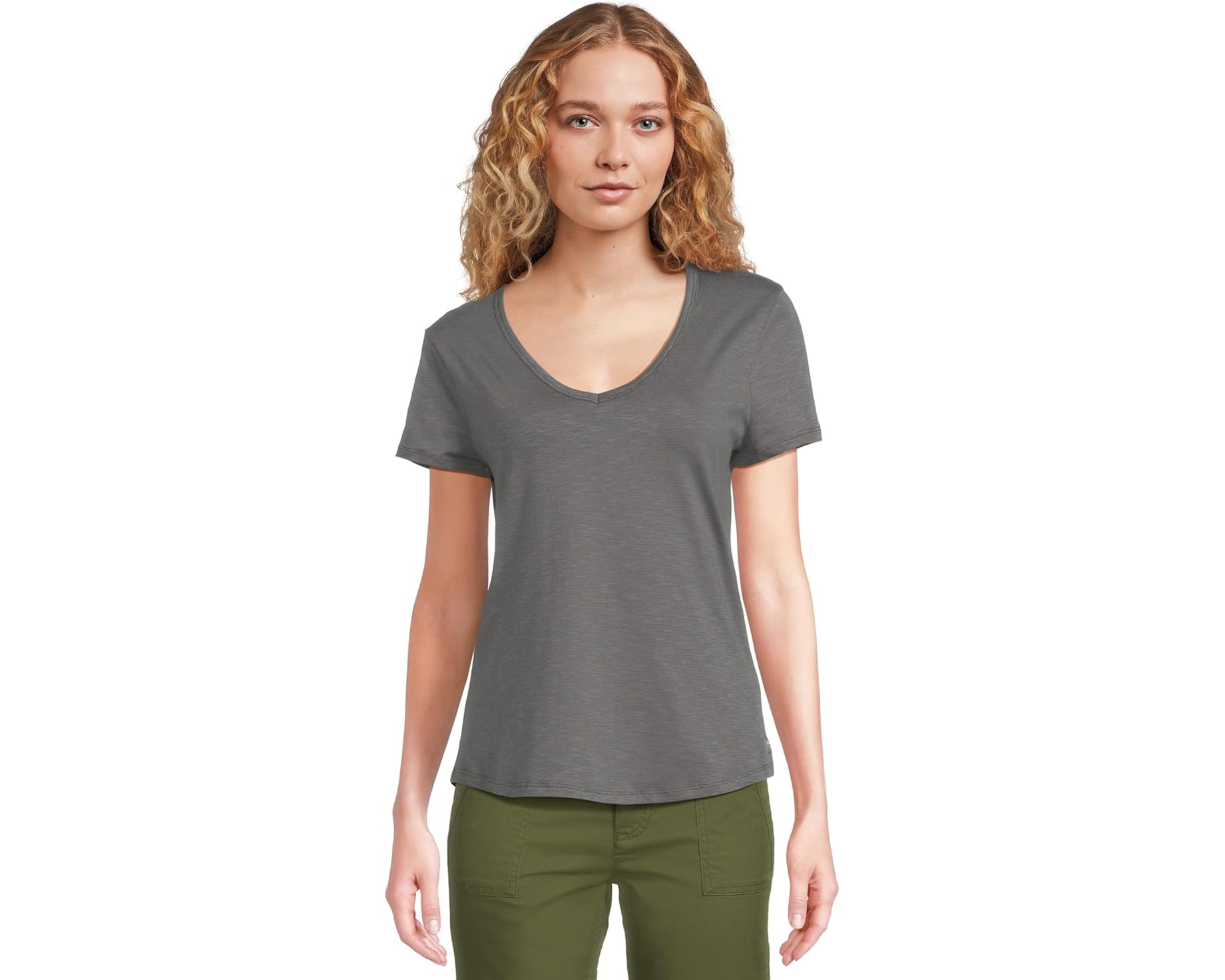 (取寄) レディース マーリー ショート スリーブ V ティー Toad&amp;Co women Marley Short Sleeve V Tee Iron｜ジェットラグ店
