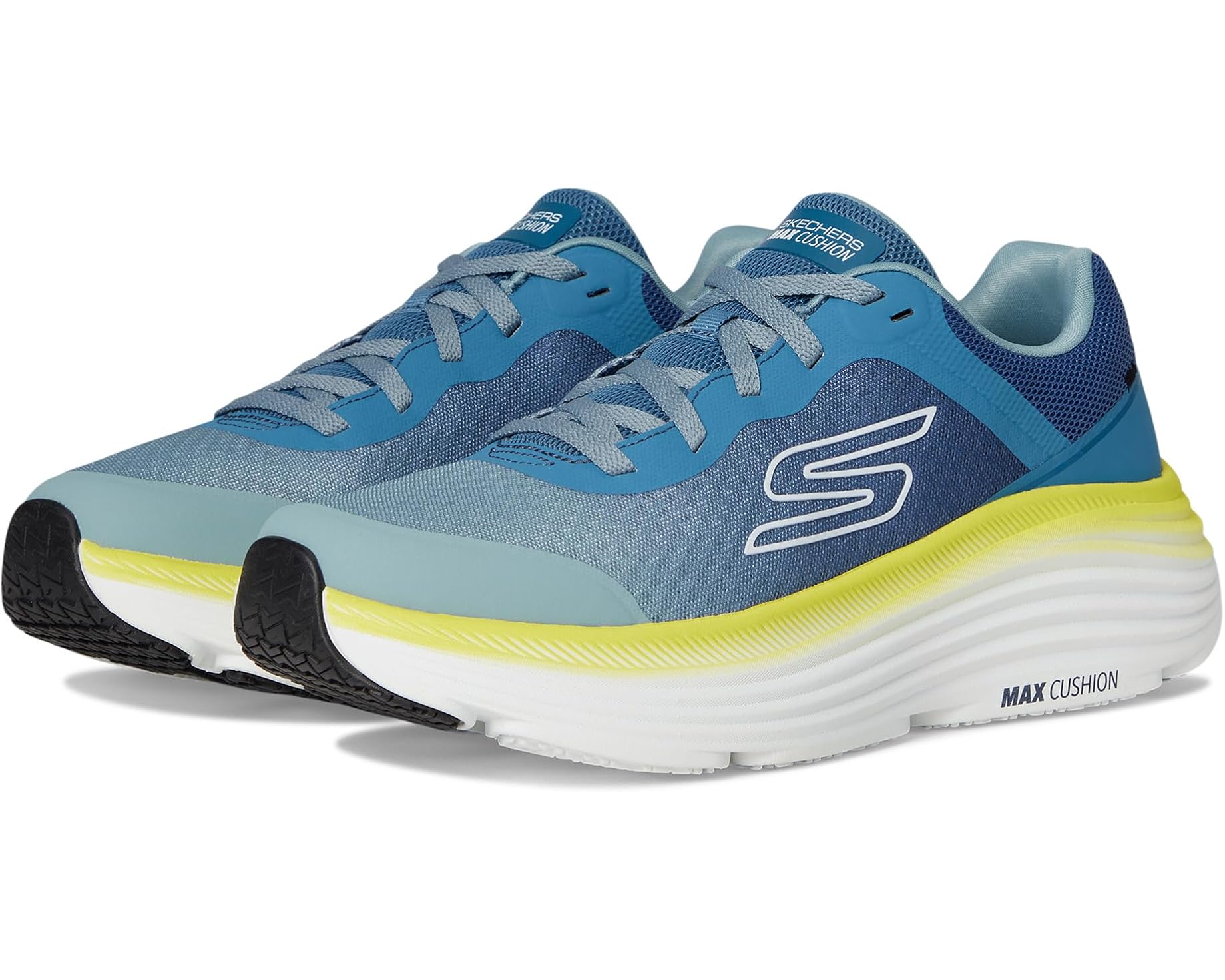 (取寄) スケッチャーズ メンズ マックス クッショニニグ エンデバー SKECHERS men Max Cushioning Endeavour Navy/Lime｜ジェットラグ店