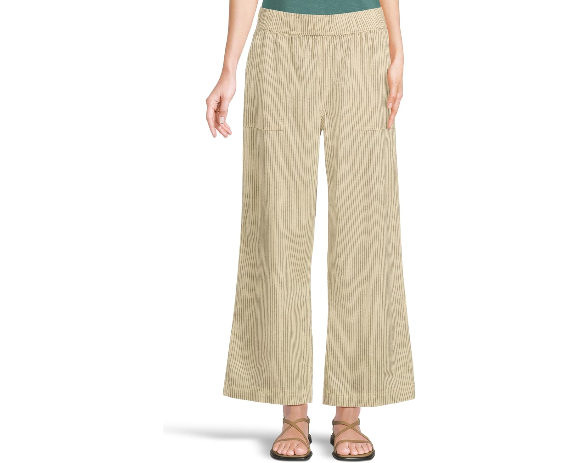 (取寄) レディース タージ ヘンプ ワイド レッグ パンツ Toad&Co women Taj Hemp Wide Leg Pants Barley Railroad Stripe|ジェットラグ店