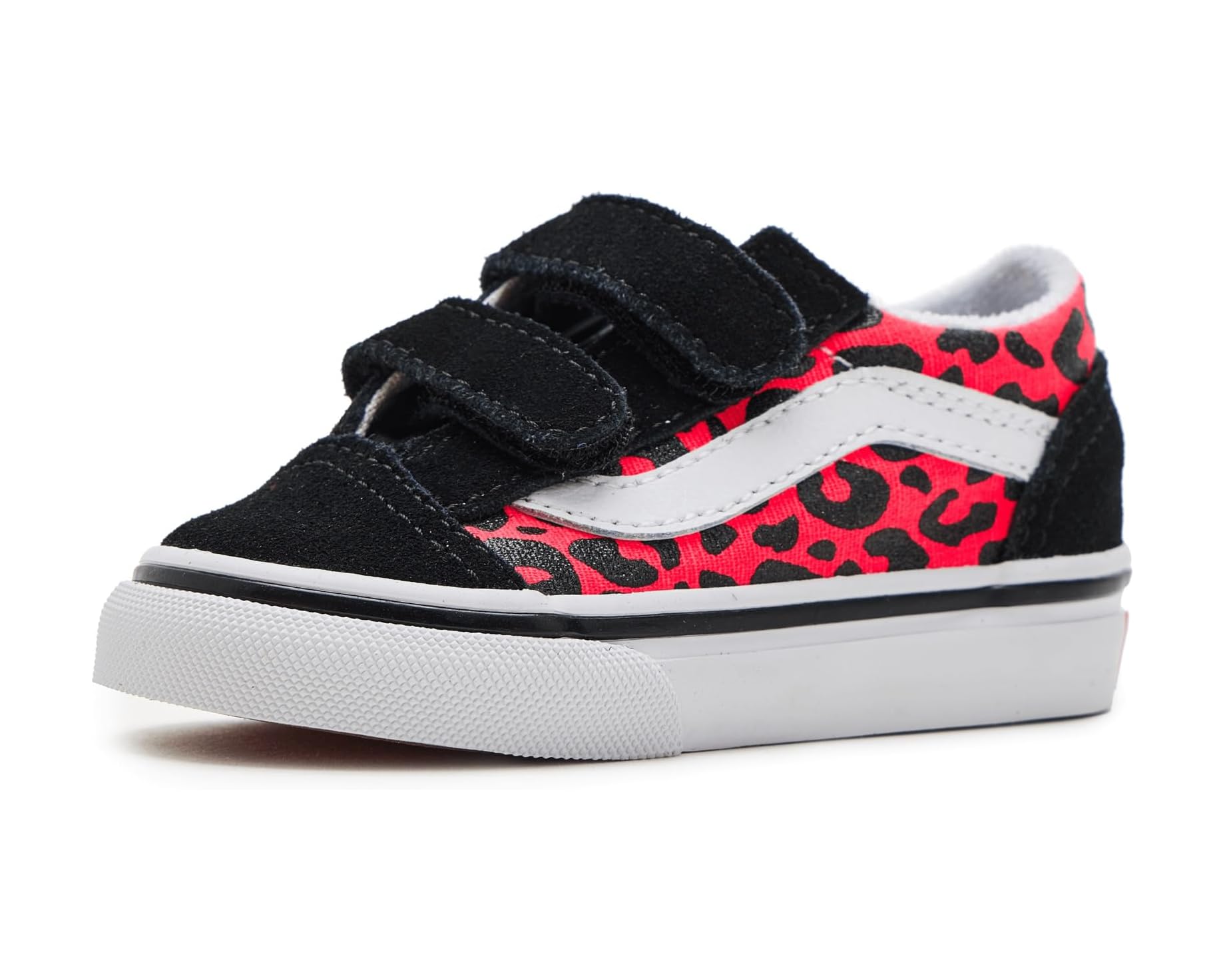 (取寄) バンズ キッズ オールド スクール V (インファント/トドラー) Vans kids Old Skool V (Infant/Toddler) Glitter Leopard Diva Pink｜ジェットラグ店
