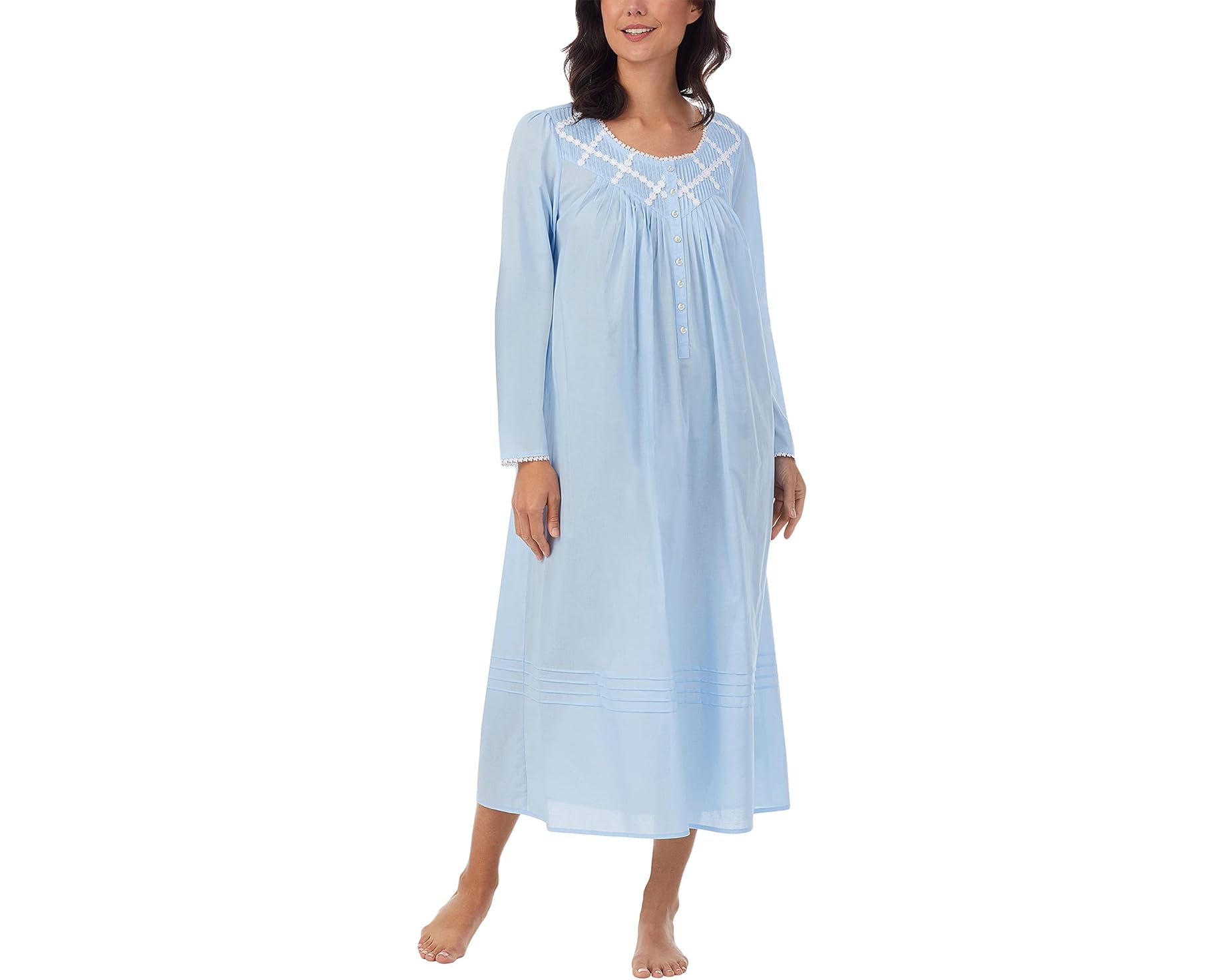 (取寄) アイリーン ウエスト レディース バレエ ナイトガウン ロング スリーブ Eileen West women Ballet Nightgown Long Sleeve Blue｜ジェットラグ店