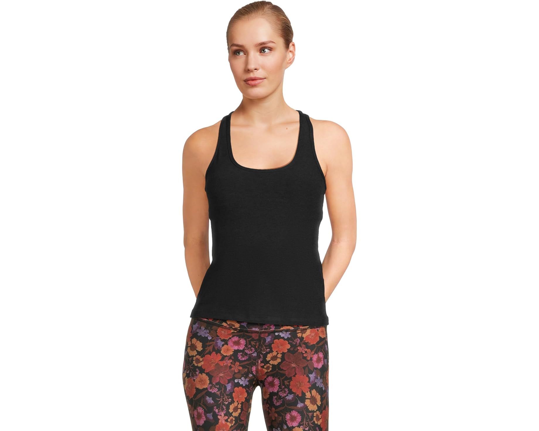 (取寄) ビヨンドヨガ レディース スペースダイ ステップ アップ レイサーバック タンク Beyond Yoga women Spacedye Step Up Racerback Tank Darkest Night｜ジェットラグ店