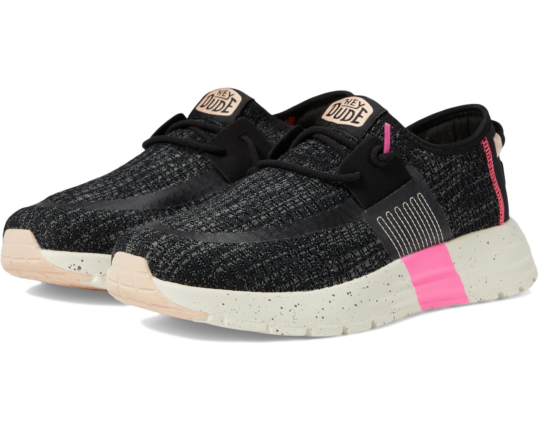 (取寄) ヘイ デュード レディース シロッコ スポーツ ストライプ Hey Dude women Sirocco Sport Stripe Black｜ジェットラグ店