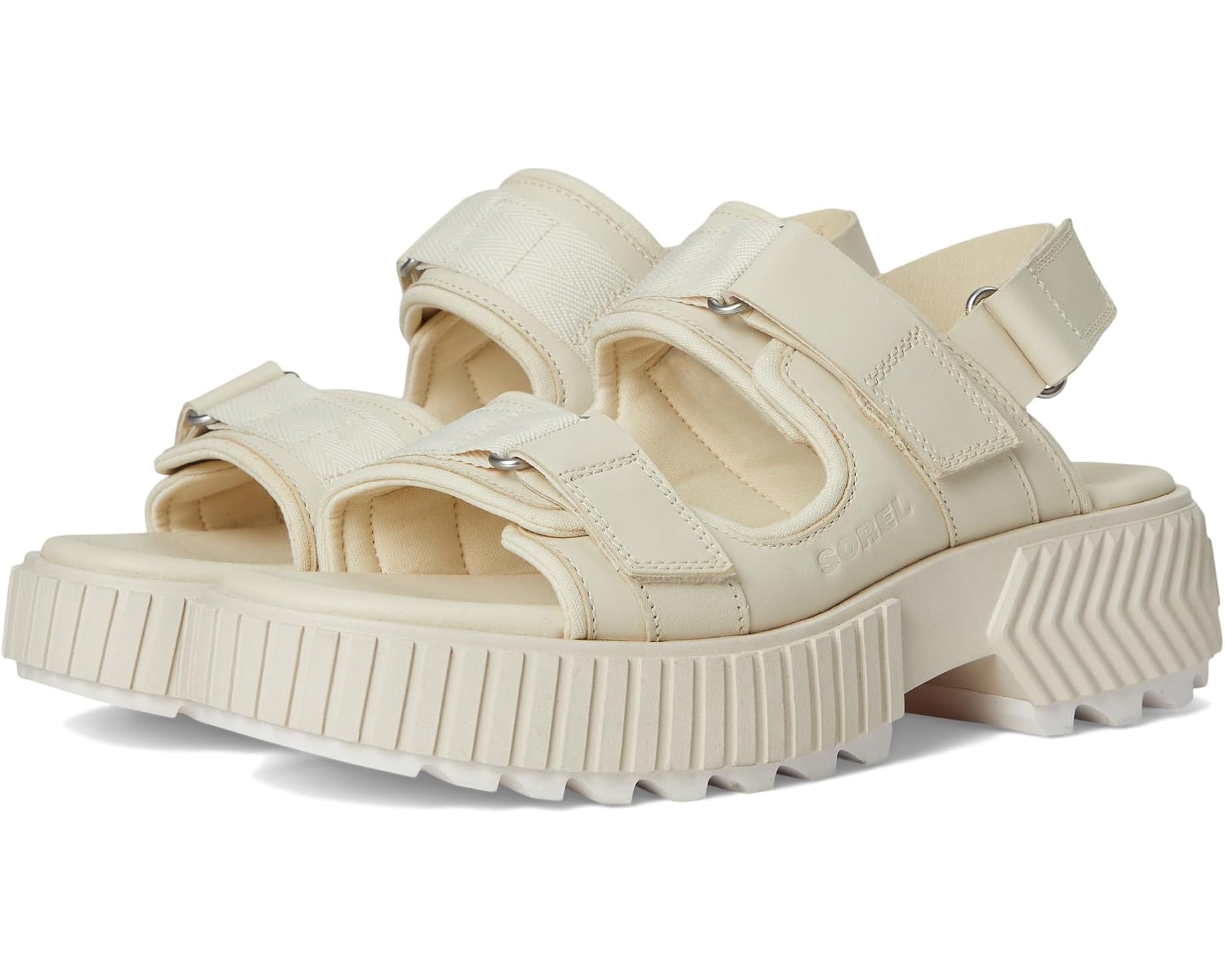 (取寄) ソレル レディース オナ マルチストラップ ミッド サンダル SOREL women Ona Ave Multistrap Mid Sandals Chalk/Chalk｜ジェットラグ店