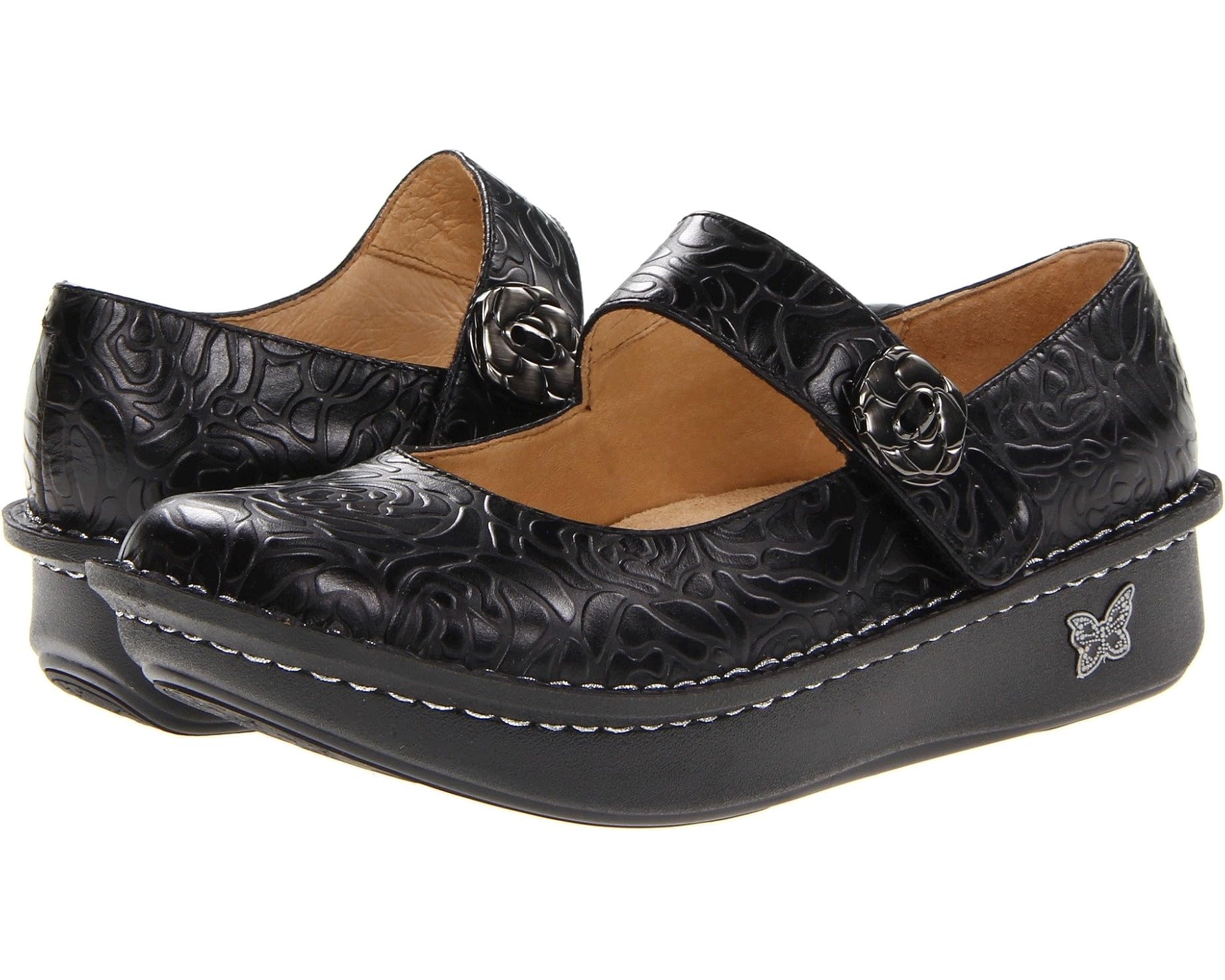 (取寄) アレグリア レディース パロマ Alegria women Paloma Black Embossed Rose｜ジェットラグ店