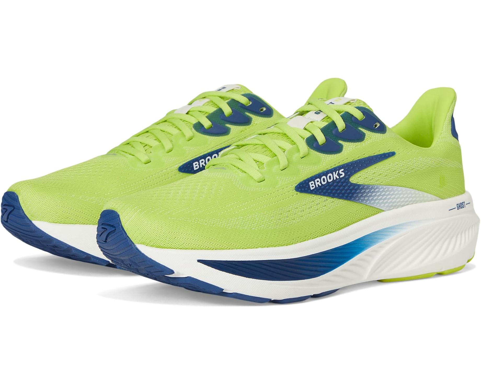 (取寄) ブルックス メンズ ゴースト 17 Brooks men Ghost 17 Acid Lime/Navy/White｜ジェットラグ店
