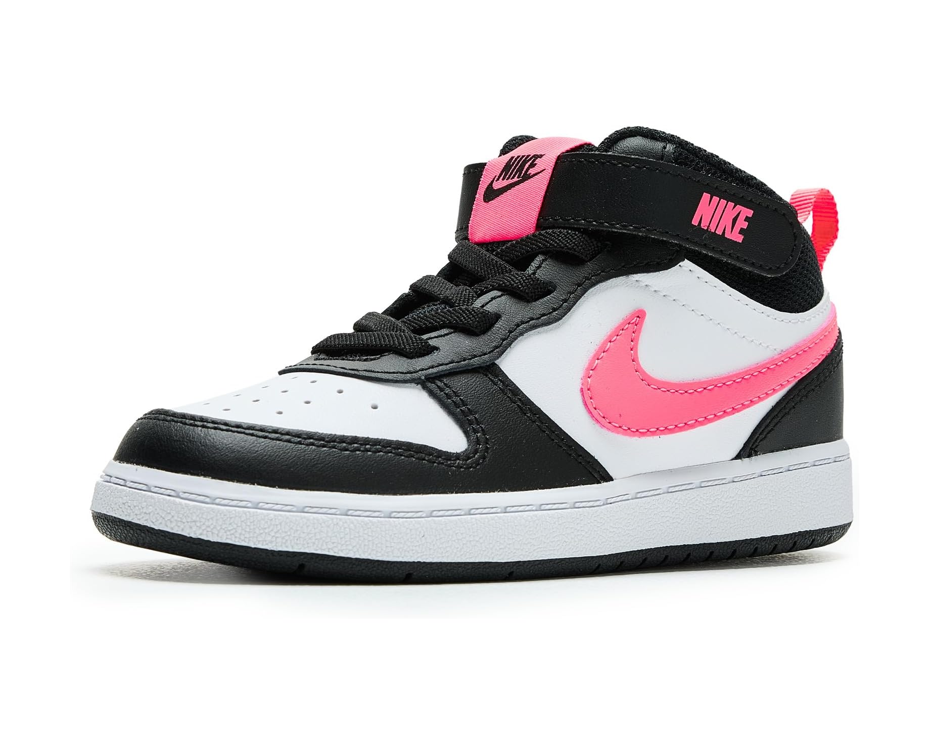 (取寄) ナイキ キッズ コート ボロー ミッド 2 (インファント/トドラー) Nike kids Court Borough Mid 2 (Infant/Toddler) Black/Sunset Pulse/White｜ジェットラグ店