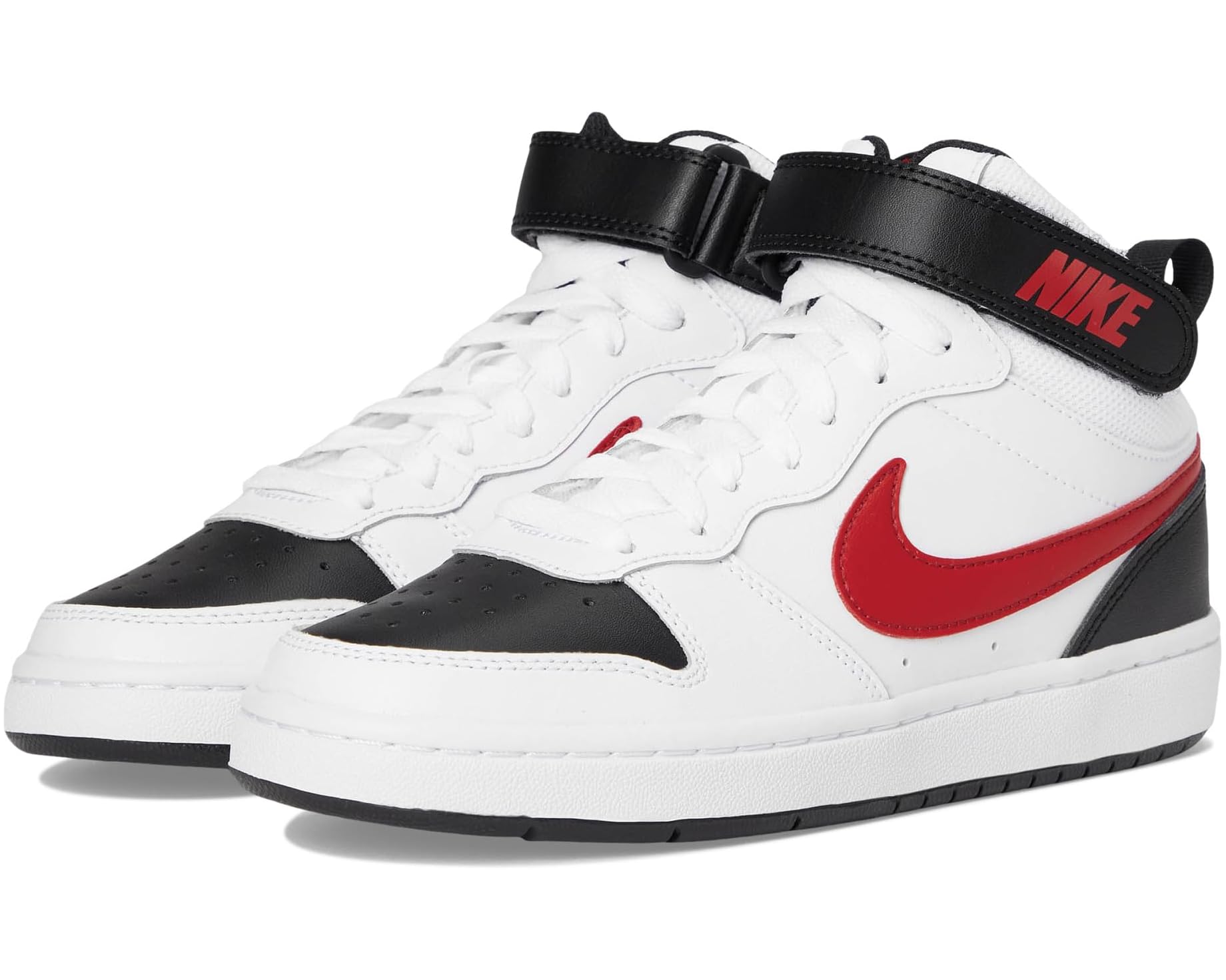 (取寄) ナイキ キッズ コート ボロー ミッド 2 (ビッグ キッド) Nike kids Court Borough Mid 2 (Big Kid) White/University Red/Black｜ジェットラグ店