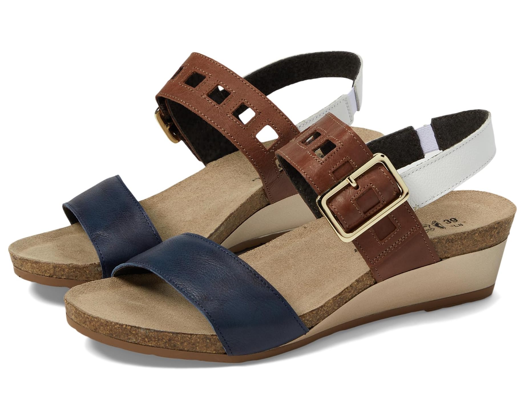 (取寄) ナオト レディース ダイナスティ Naot women Dynasty Ink/Chestnut/White Leather Combo|ジェットラグ店