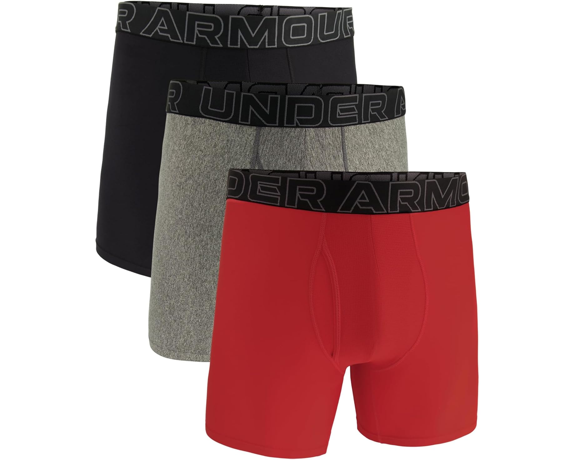 (取寄) アンダーアーマー メンズ 3-パック パフォーマンス テック ソリッド ボクサー ブリーフ Under Armour men 3-Pack Performance Tech Solid 6" Boxer Briefs Red|ジェットラグ店