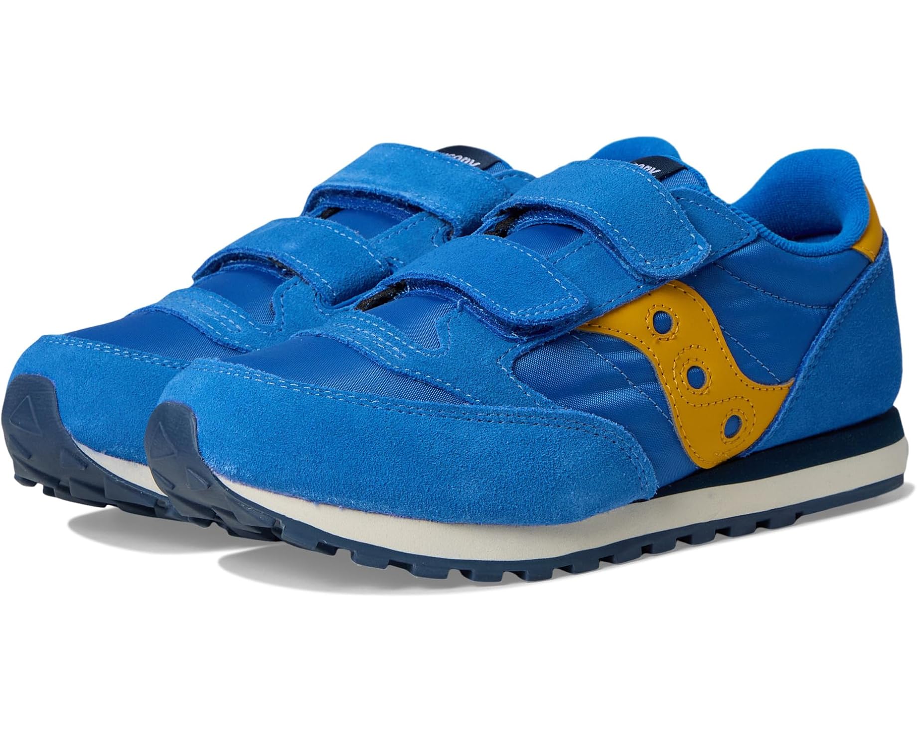 (取寄) サッカニー キッズ オリジナルス ジャズ ダブル フック ループ (トドラー/リトル キッド/ビッグ キッド) Saucony kids Originals Jazz Double Hook &amp; Loop (Toddler/Little Kid/Big Kid) Blue/Yellow｜ジェットラグ店