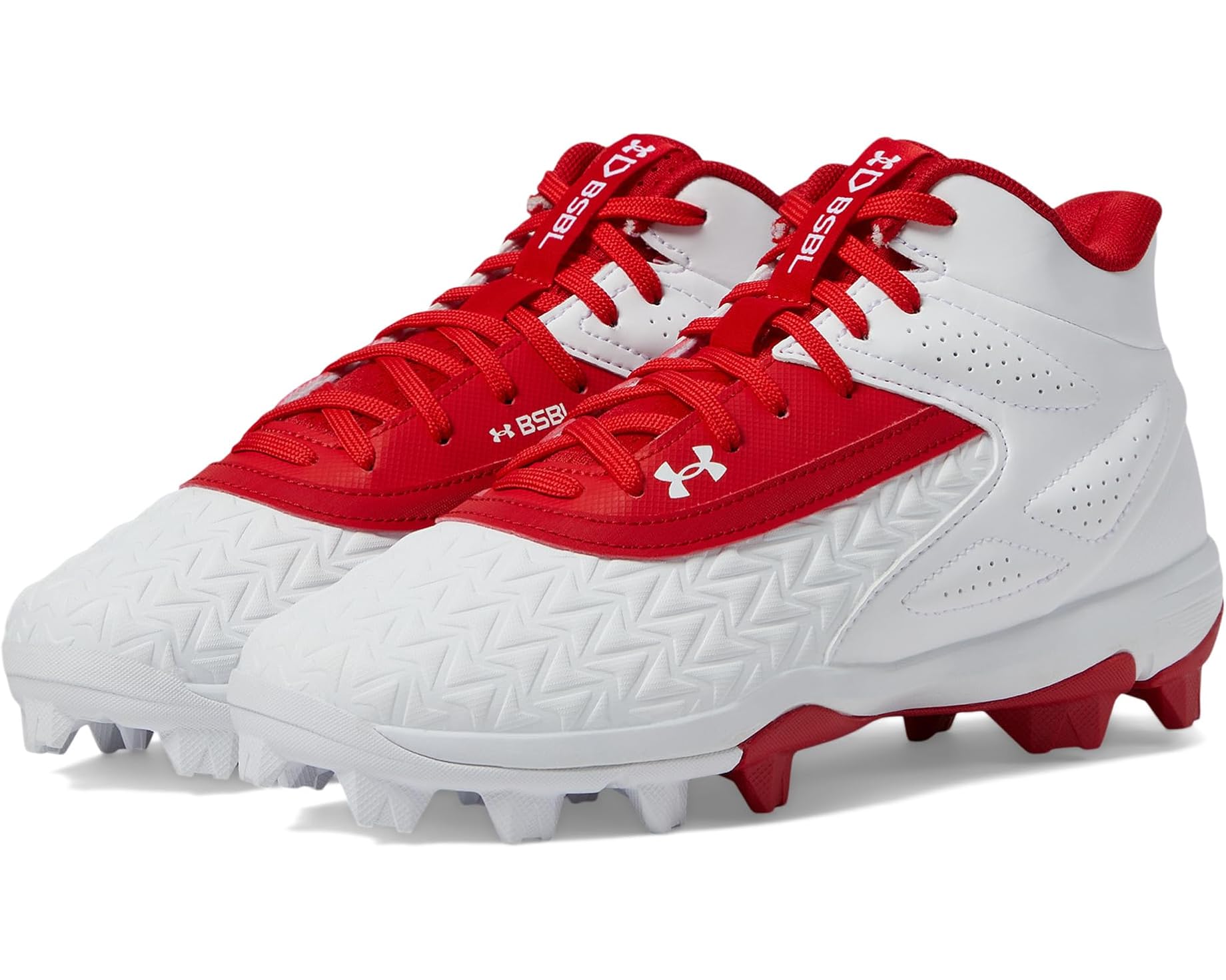 (取寄) アンダーアーマー キッズ リードオフ ミッド RM ジュニア 3.0 (トドラー/リトル キッド/ビッグ キッド) Under Armour kids Leadoff Mid RM Jr. 3.0 (Toddler/Little Kid/Big Kid) Red/White/Red｜ジェットラグ店