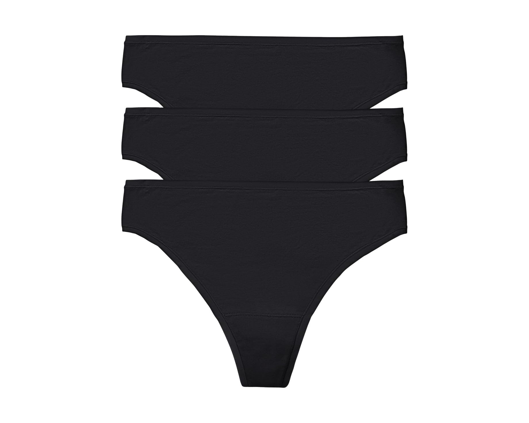 (取寄) ナトリ レディース ブリス ベア コットン トング 3-パック Natori women Bliss Bare Cotton Thong 3-Pack Black｜ジェットラグ店