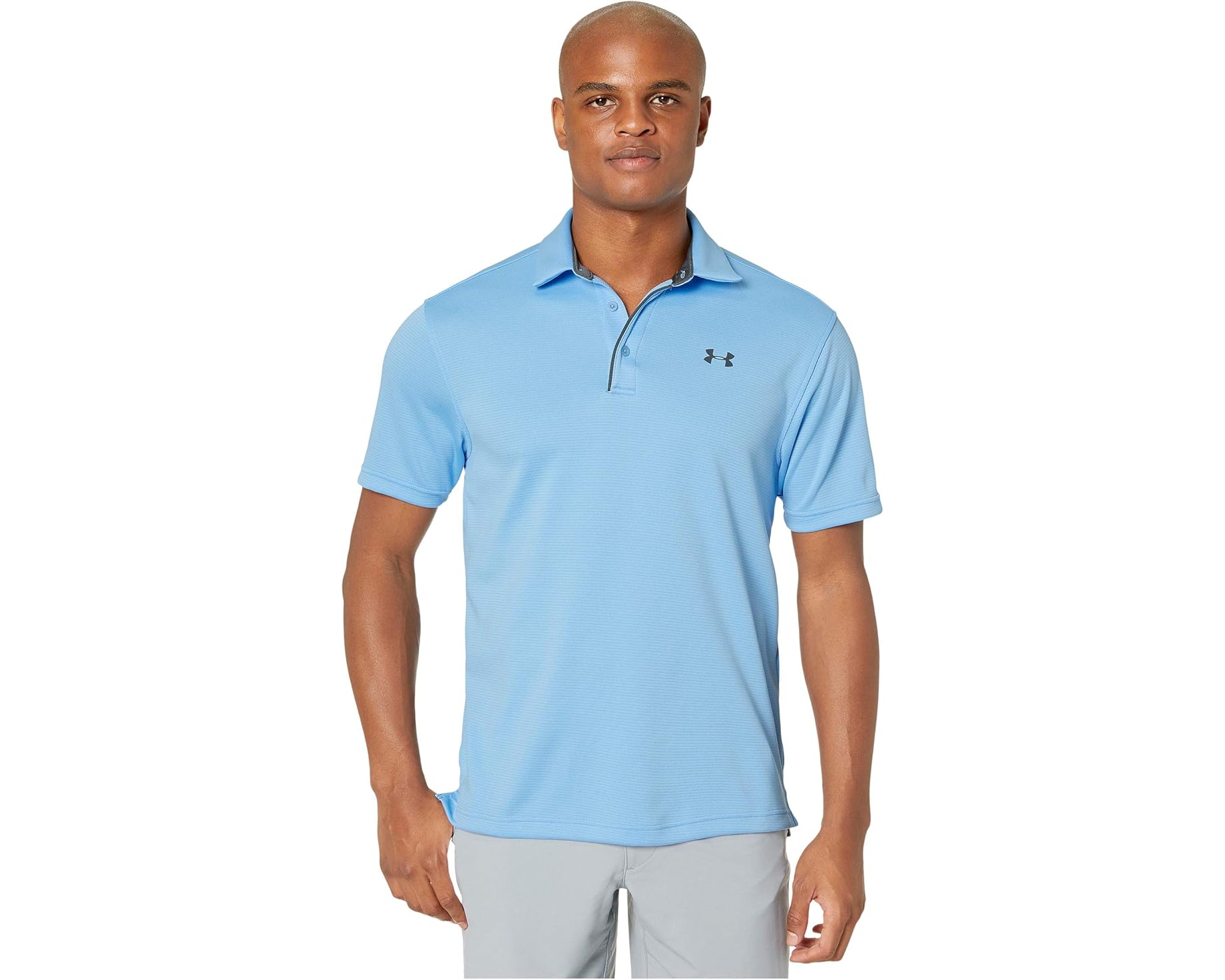 (取寄) アンダーアーマー ゴルフ メンズ テック ポロ Under Armour Golf men Tech Polo Carolina Blue/Pitch Gray｜ジェットラグ店