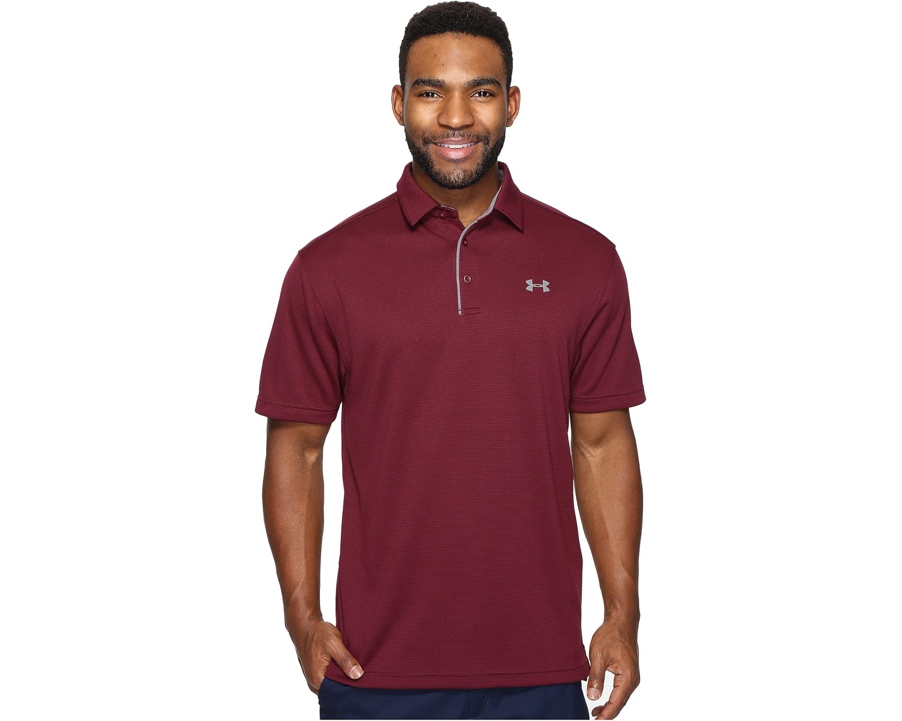 (取寄) アンダーアーマー ゴルフ メンズ テック ポロ Under Armour Golf men Tech Polo Maroon/Graphite/Graphite｜ジェットラグ店