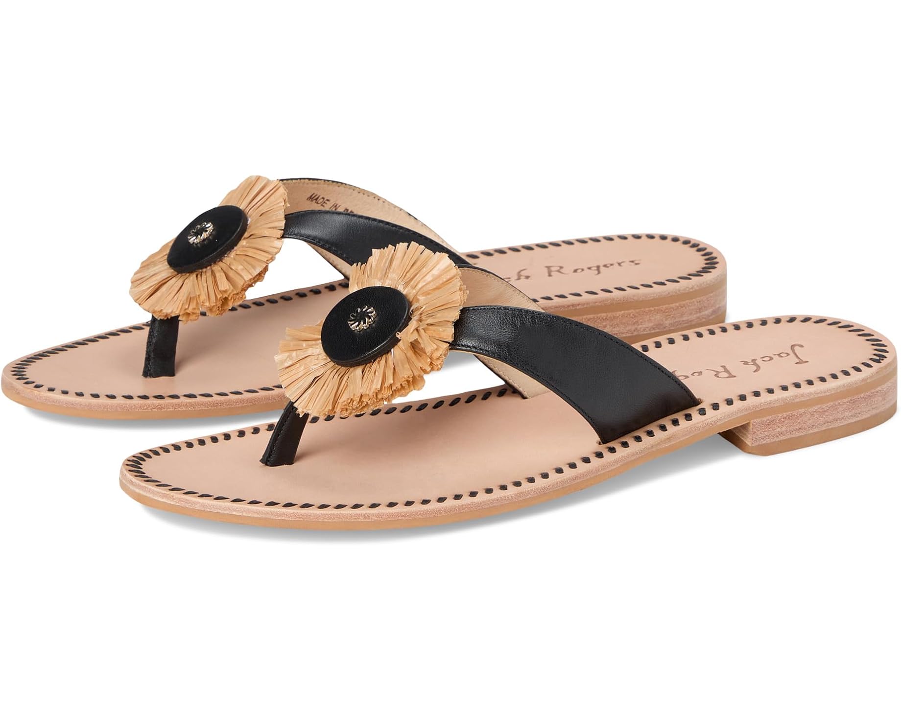 (取寄) ジャック ロジャース レディース キー トング サンダル Jack Rogers women Cay Thong Sandals Black/Natural｜ジェットラグ店