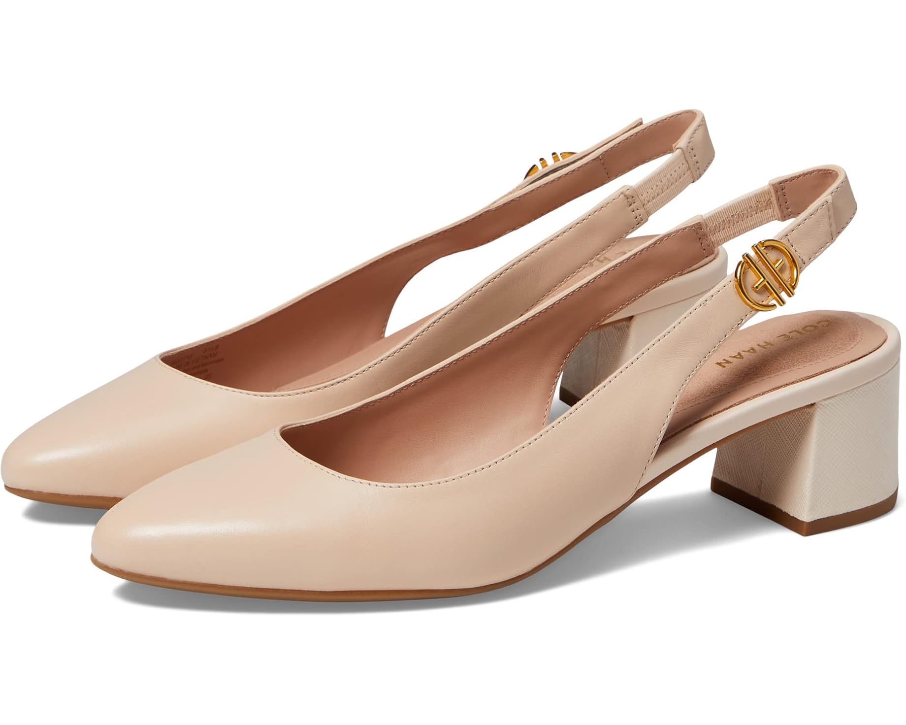 (取寄) コールハーン レディース ザ ゴー-トゥ スリングバック ポンプ 45 ウム Cole Haan women The Go-To Slingback Pump 45 mm Bleached Tan Leather｜ジェットラグ店