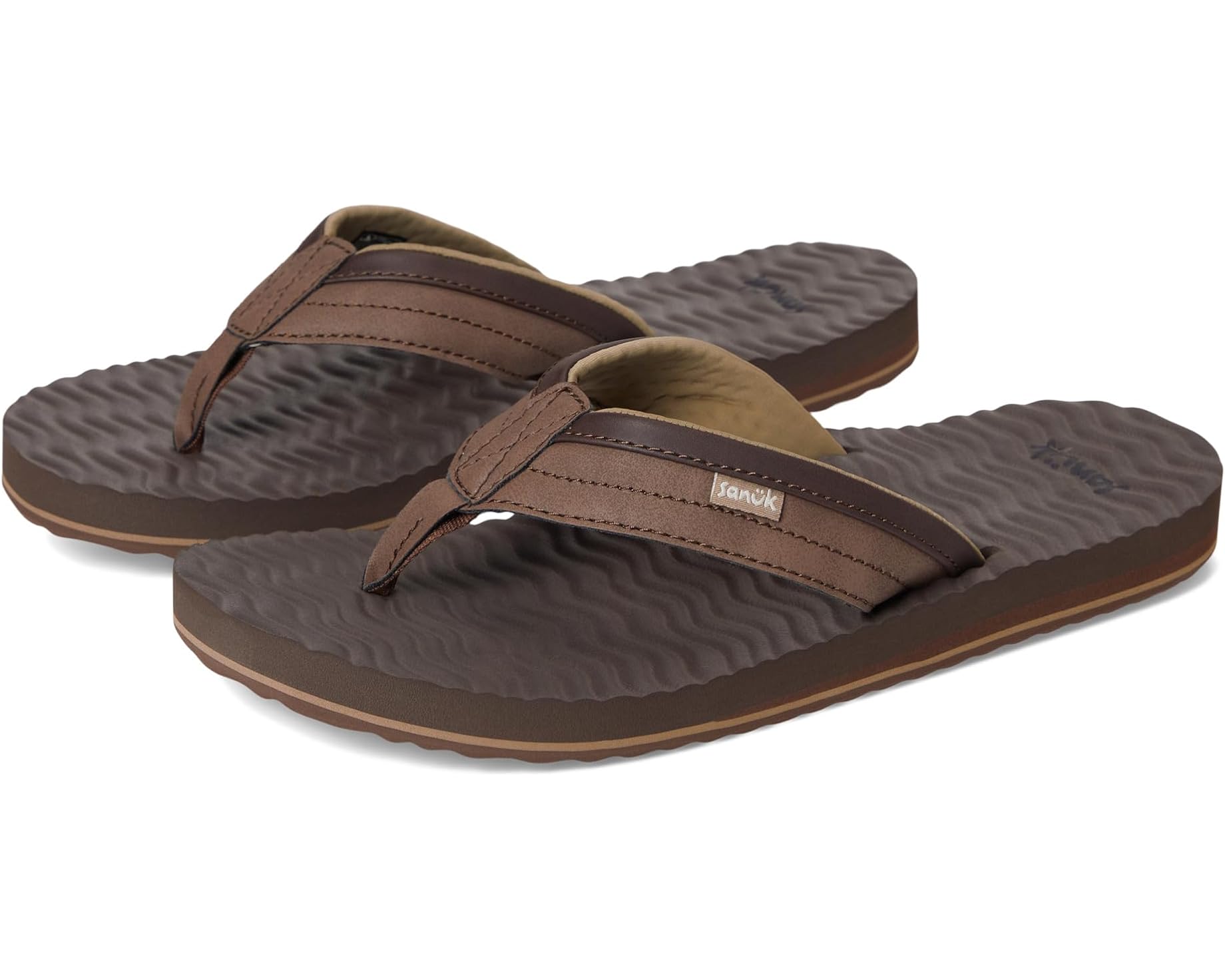 (取寄) サヌーク メンズ ジギー プラッシュ Sanuk men Ziggy Plush Brown|ジェットラグ店