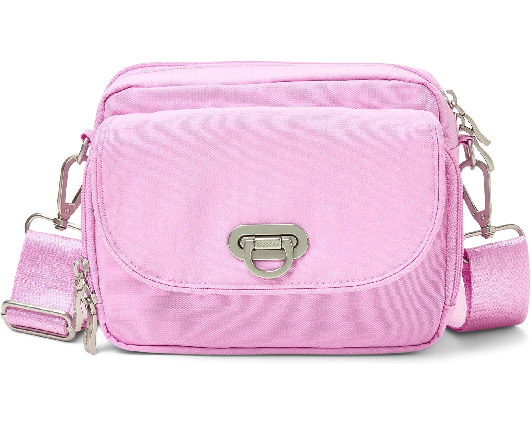 (取寄) バッガリーニ コースタル フリップ ロック カメラ バッグ クロスボディ Baggallini Coastal Flip Lock Camera Bag Crossbody Hibiscus Pink｜ジェットラグ店