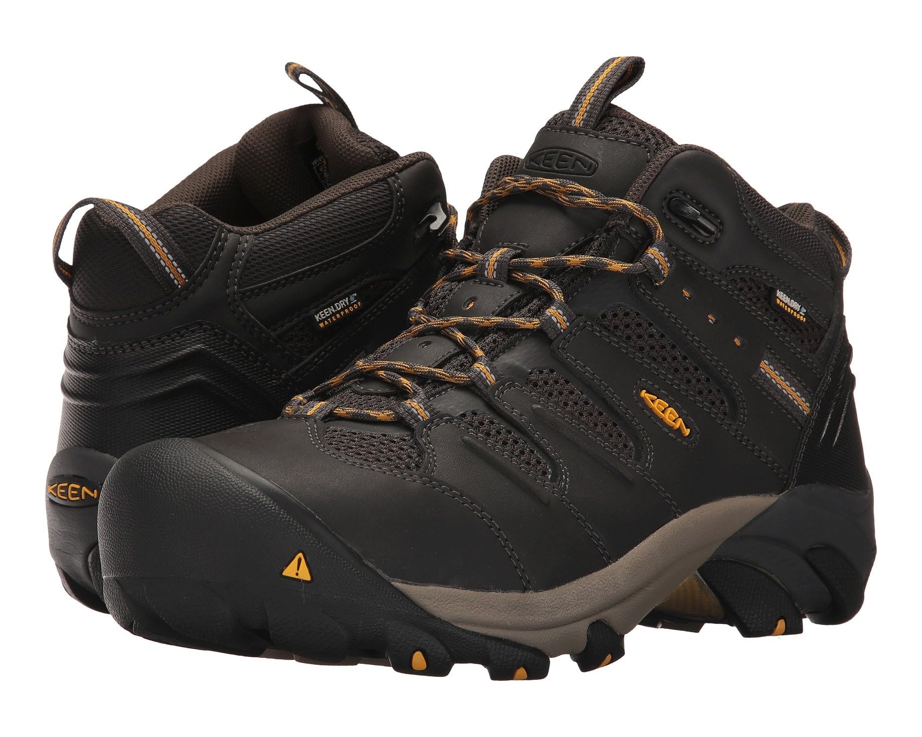 (取寄) キーン ユーティリティ メンズ ランシング ミッド ウォータープルーフ スティール トゥ KEEN Utility men Lansing Mid Waterproof Steel Toe Raven/Tawny Olive｜ジェットラグ店