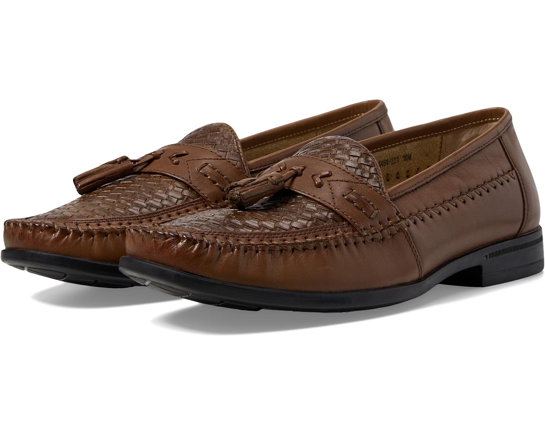 (取寄) ナン ブッシュ メンズ ストラフォード ウーブン モック トゥ ローファー Nunn Bush men Strafford Woven Moc Toe Loafer Cognac｜ジェットラグ店